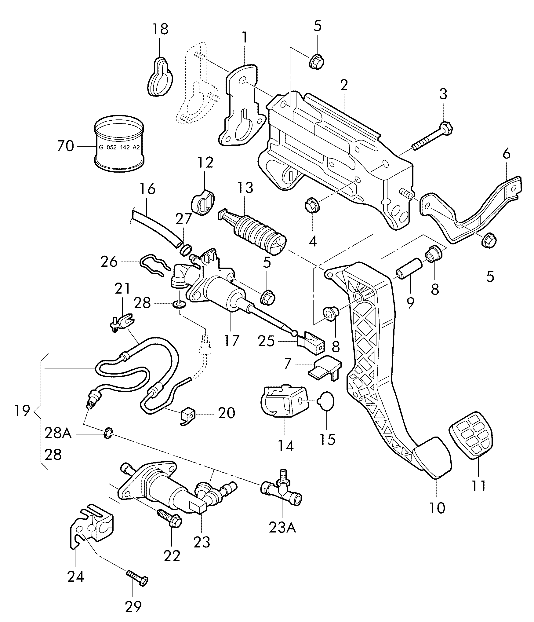 AUDI 1J1 721 388 A - Clutch pedal mechanism: 1 pcs. autospares.lv