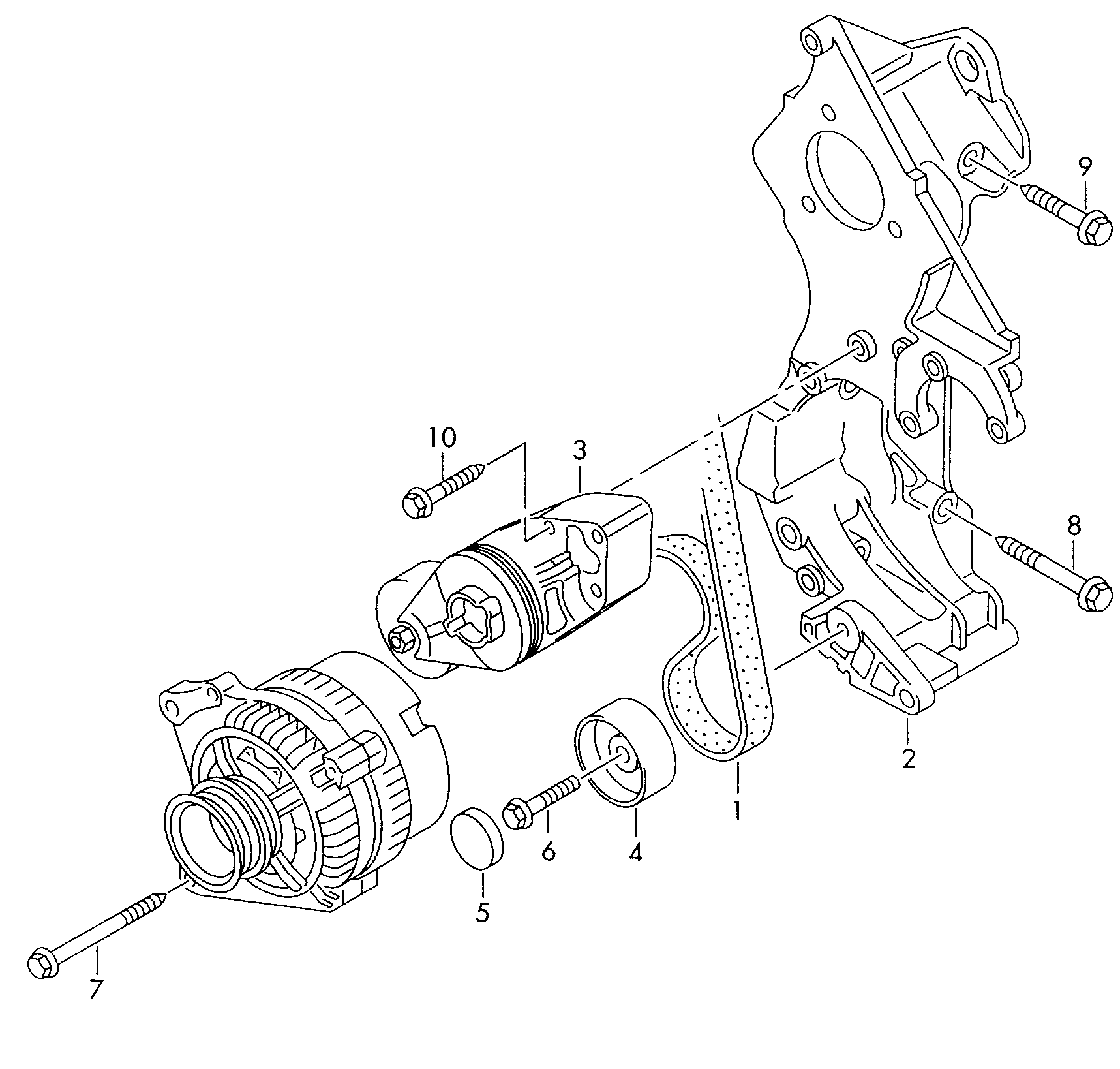 Seat 038 903 315 K - Connecting and mounting parts for alternator: 1 pcs. autospares.lv