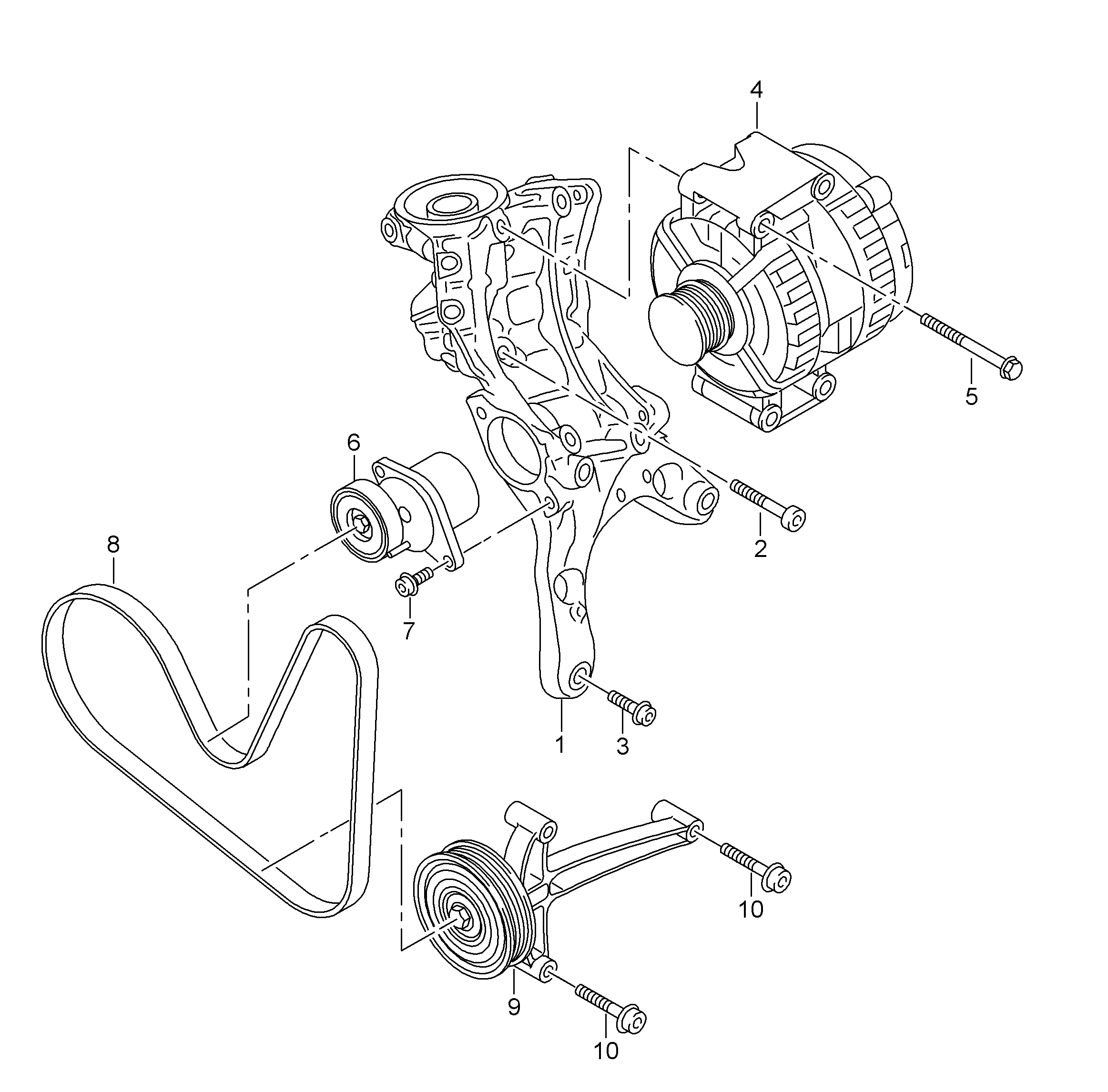 Skoda 06L 903 137 A - Connecting and mounting parts for alternator: 1 pcs. autospares.lv