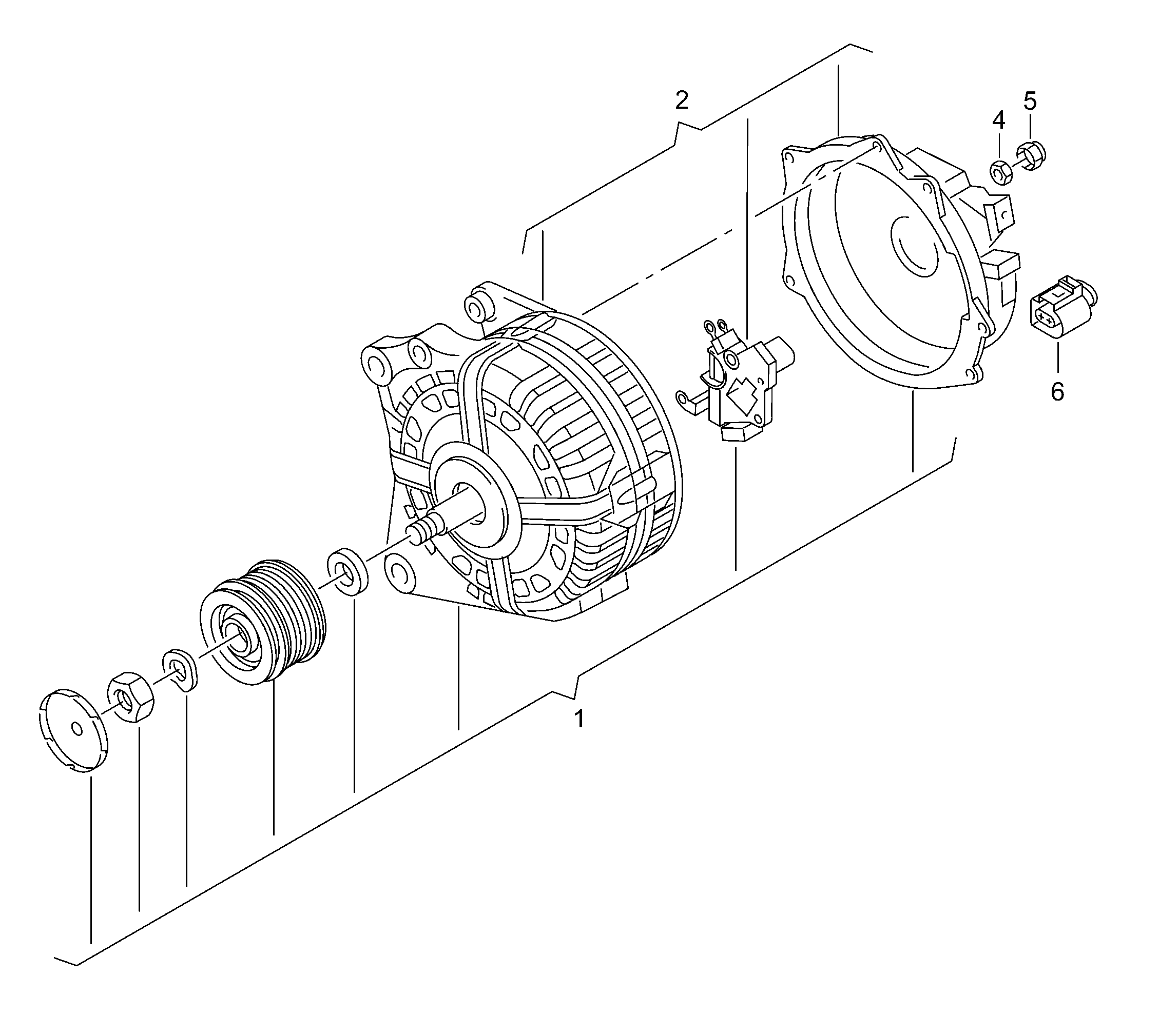 AUDI 04E903023JX - Alternator and single parts: 1 pcs. autospares.lv