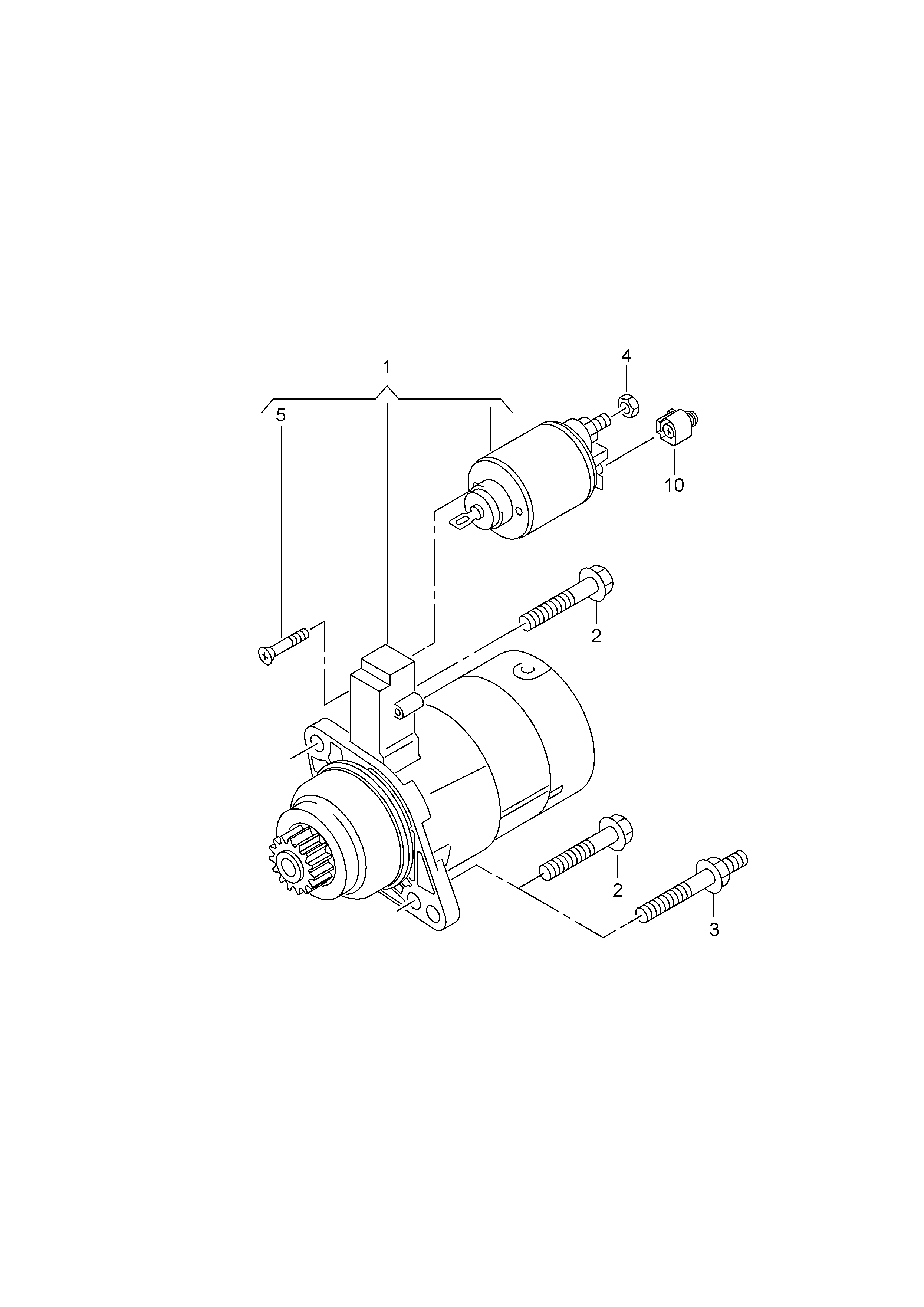 VW 02E911023T - Starter and single parts for vehicles with start-stop: 1 pcs. autospares.lv