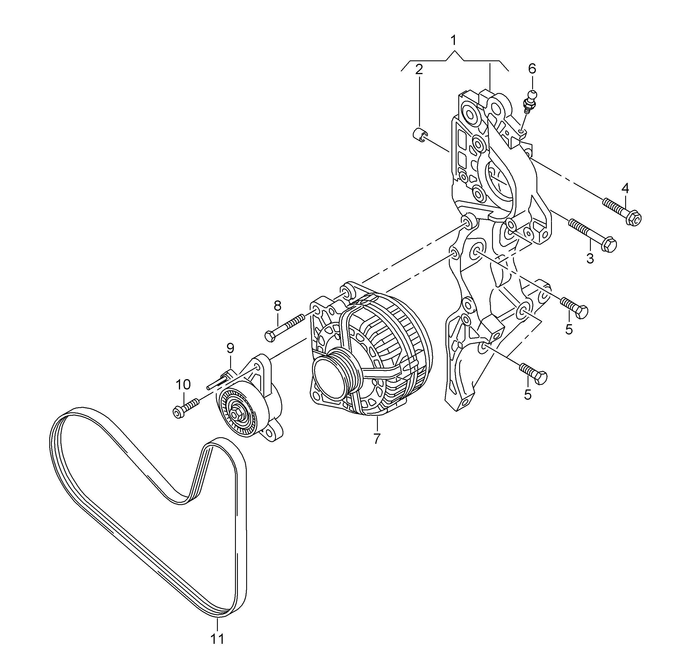 AC 04L260849C - Connecting and mounting parts for alternator: 1 pcs. autospares.lv