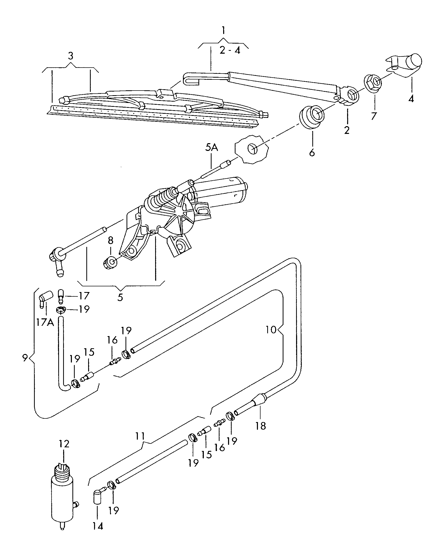 Seat 1J6 955 711 C - Wiper and washer system for rear window: 1 pcs. autospares.lv