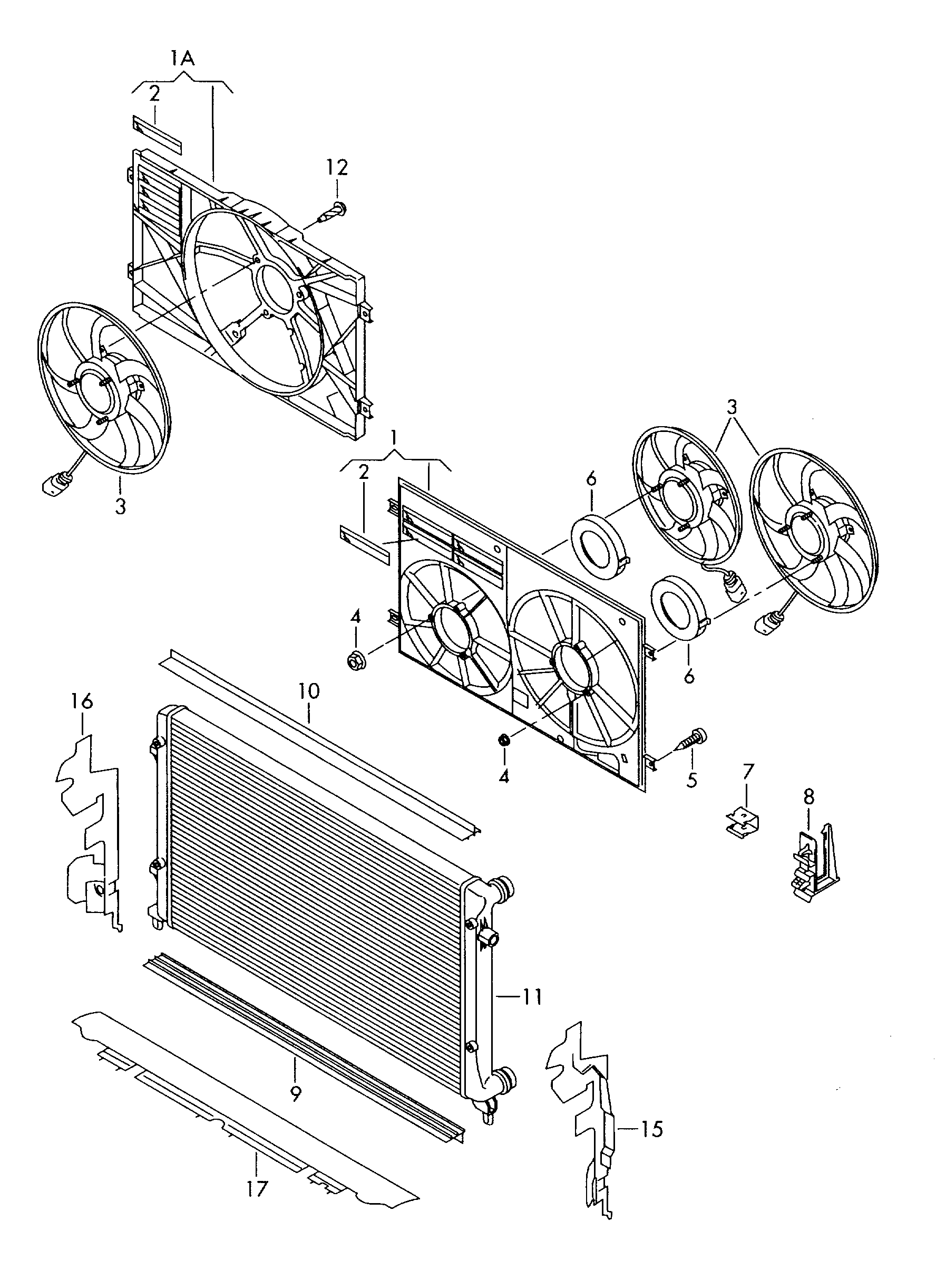 Seat 1K0121203AN - Fan, radiator autospares.lv