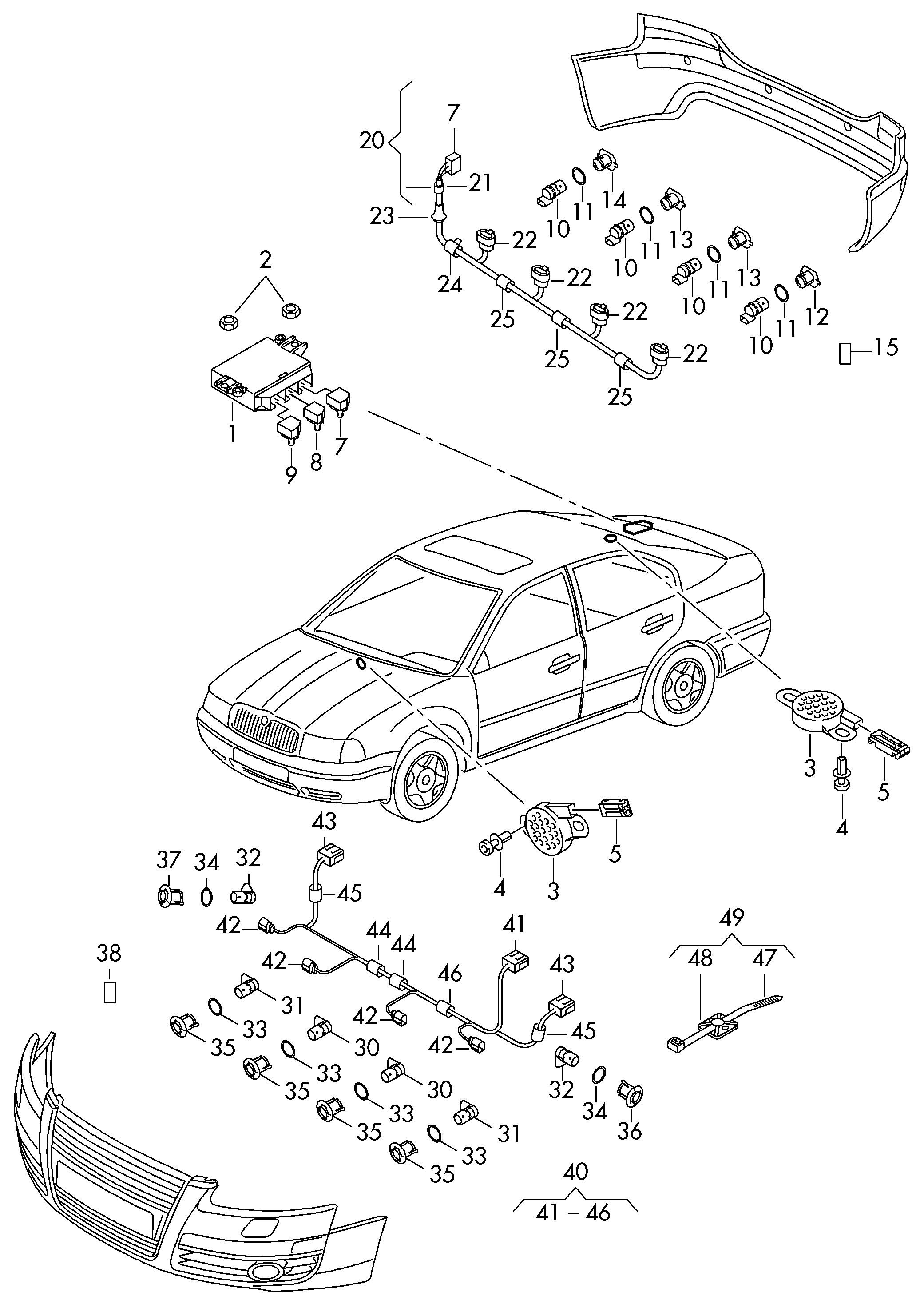 VAG 4H0 919 275A - Parking aid: 2 pcs. autospares.lv