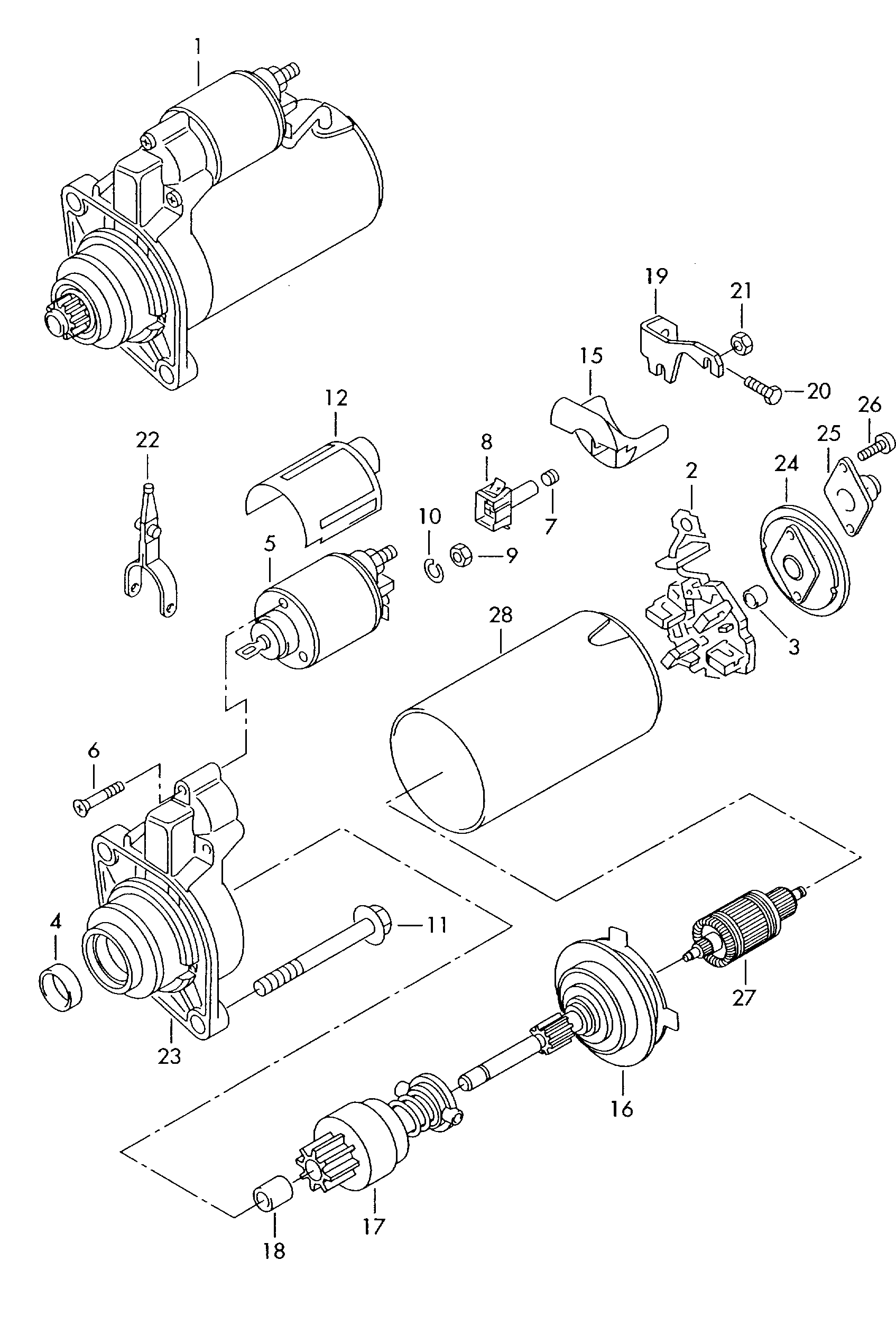 Seat 02E 911 023 L - Starter and single parts: 1 pcs. autospares.lv