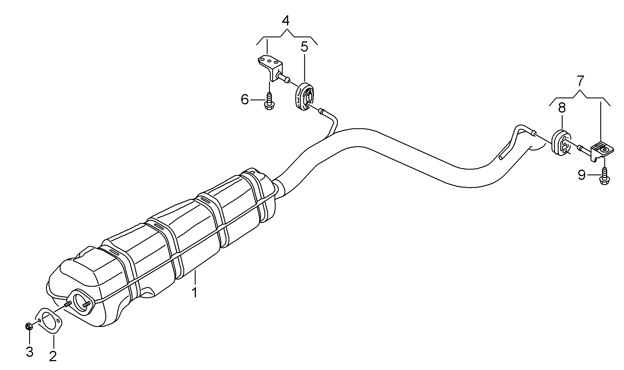 VW 1K0253115M - Rear silencer: 1 pcs. autospares.lv