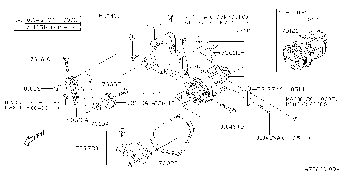 OM 73111-SA000 - Compressor, air conditioning autospares.lv