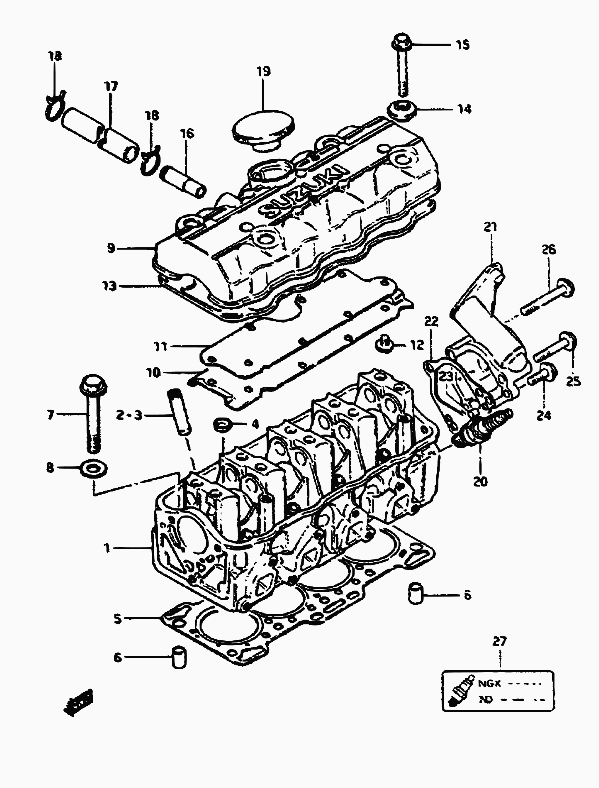 Suzuki 09482-00123 - 1 - cylinder head: 4 pcs. autospares.lv