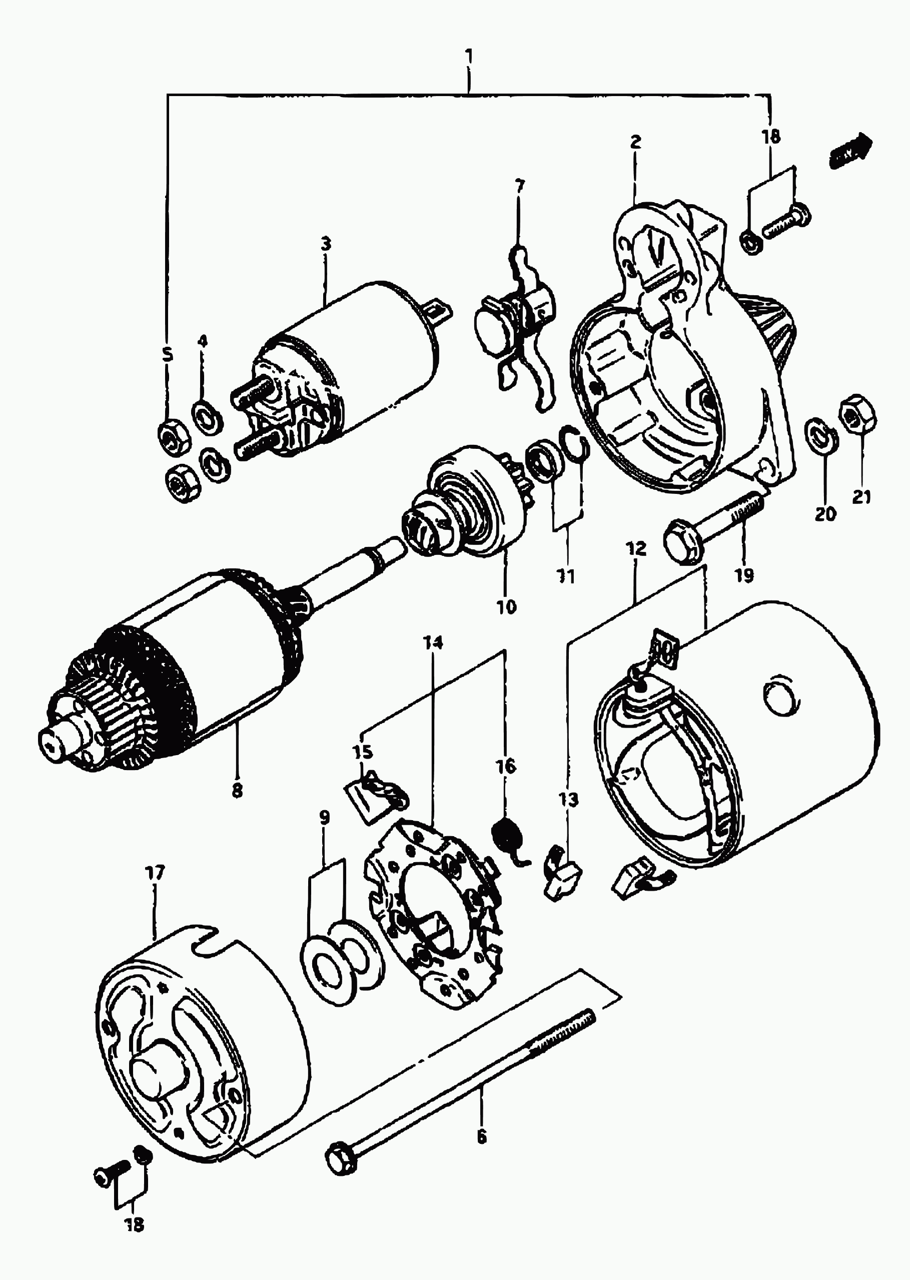 Suzuki 31100-73030 - 38 - starting motor (~f10a-611080): 1 pcs. autospares.lv