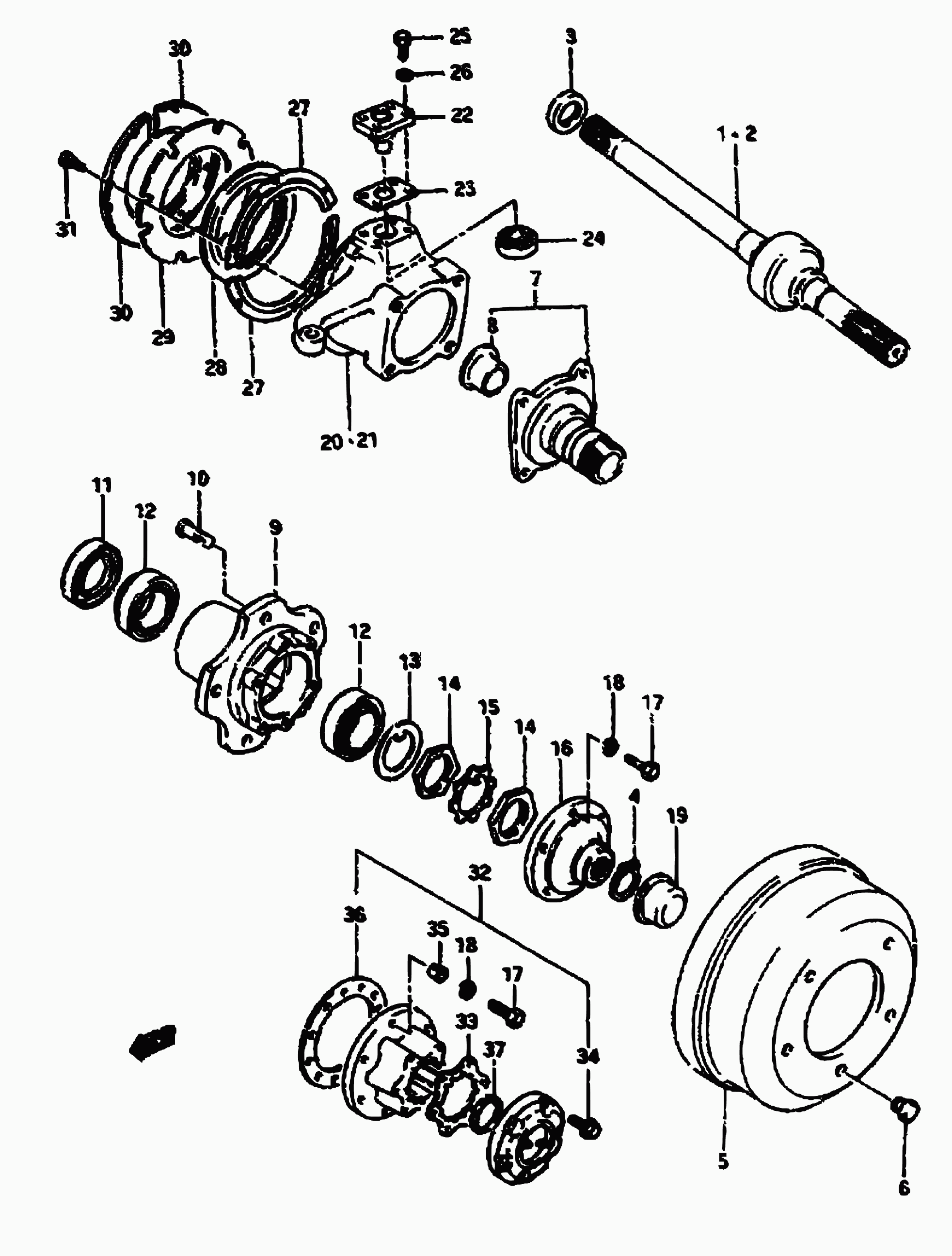 Suzuki 43465-80000 - 56 - front axle: 2 pcs. autospares.lv