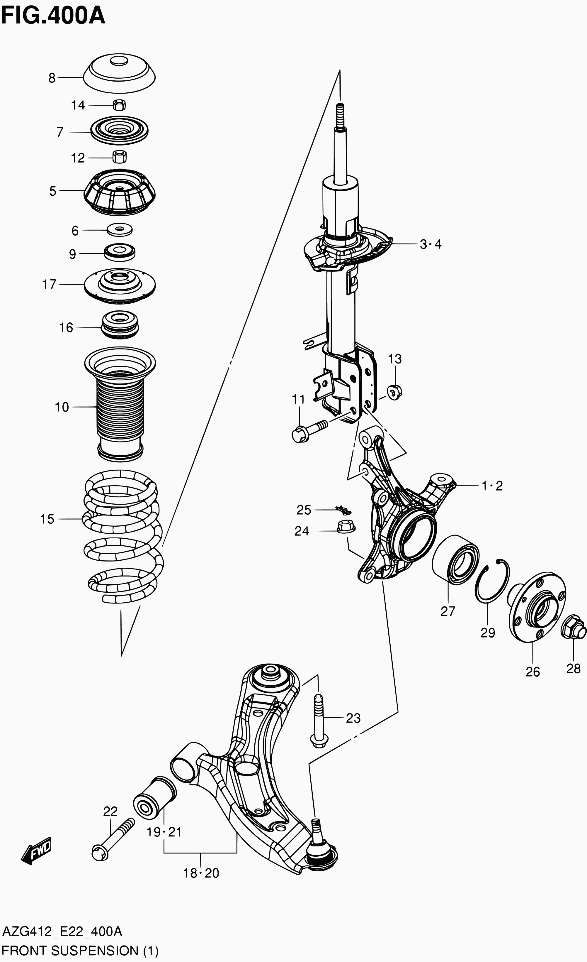 Suzuki 43440-68L10 - 400a - front suspension (see note): 2 pcs. autospares.lv