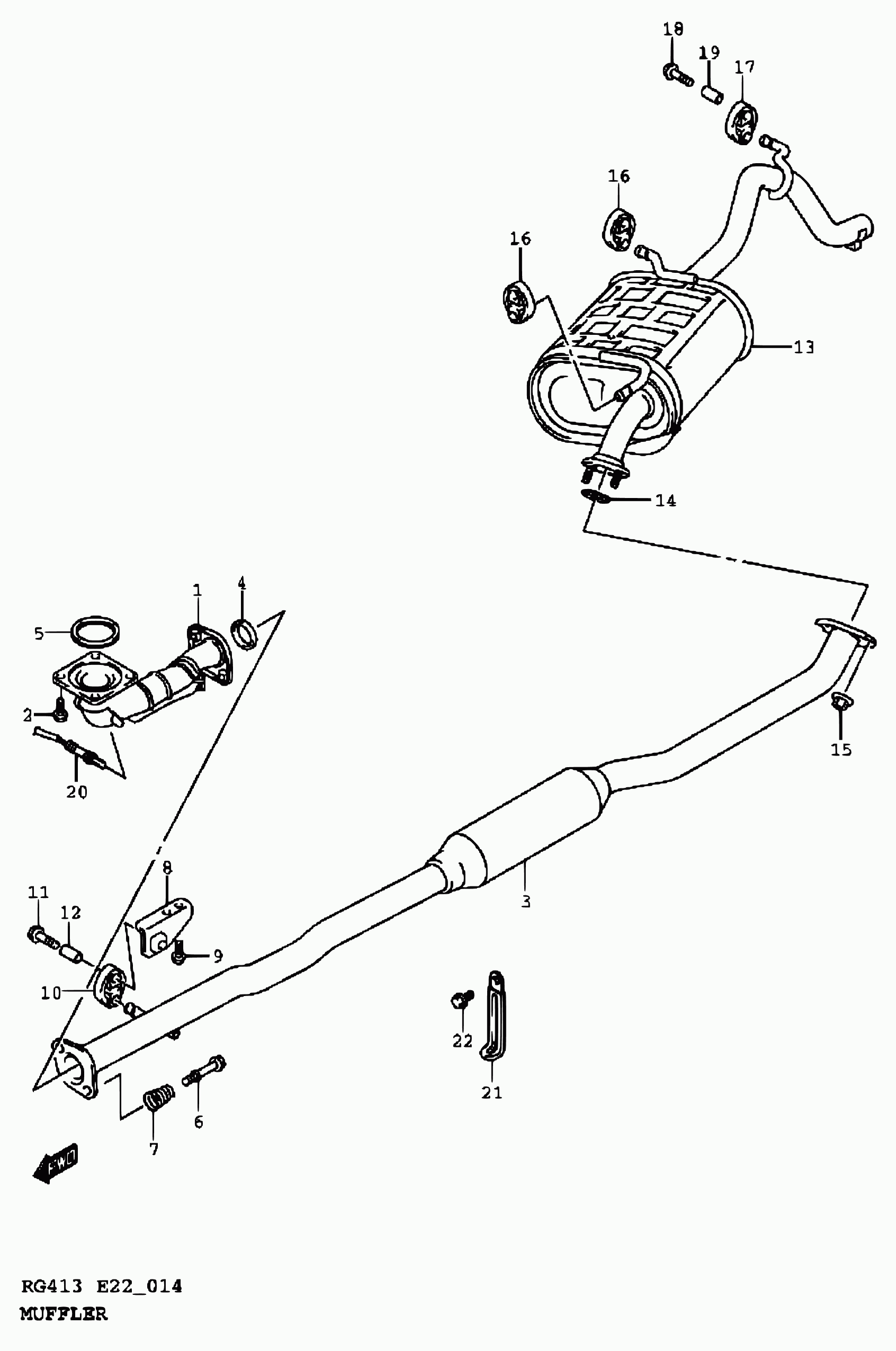 TOYOTA 14184-65D00 - 14 - muffler: 1 pcs. autospares.lv