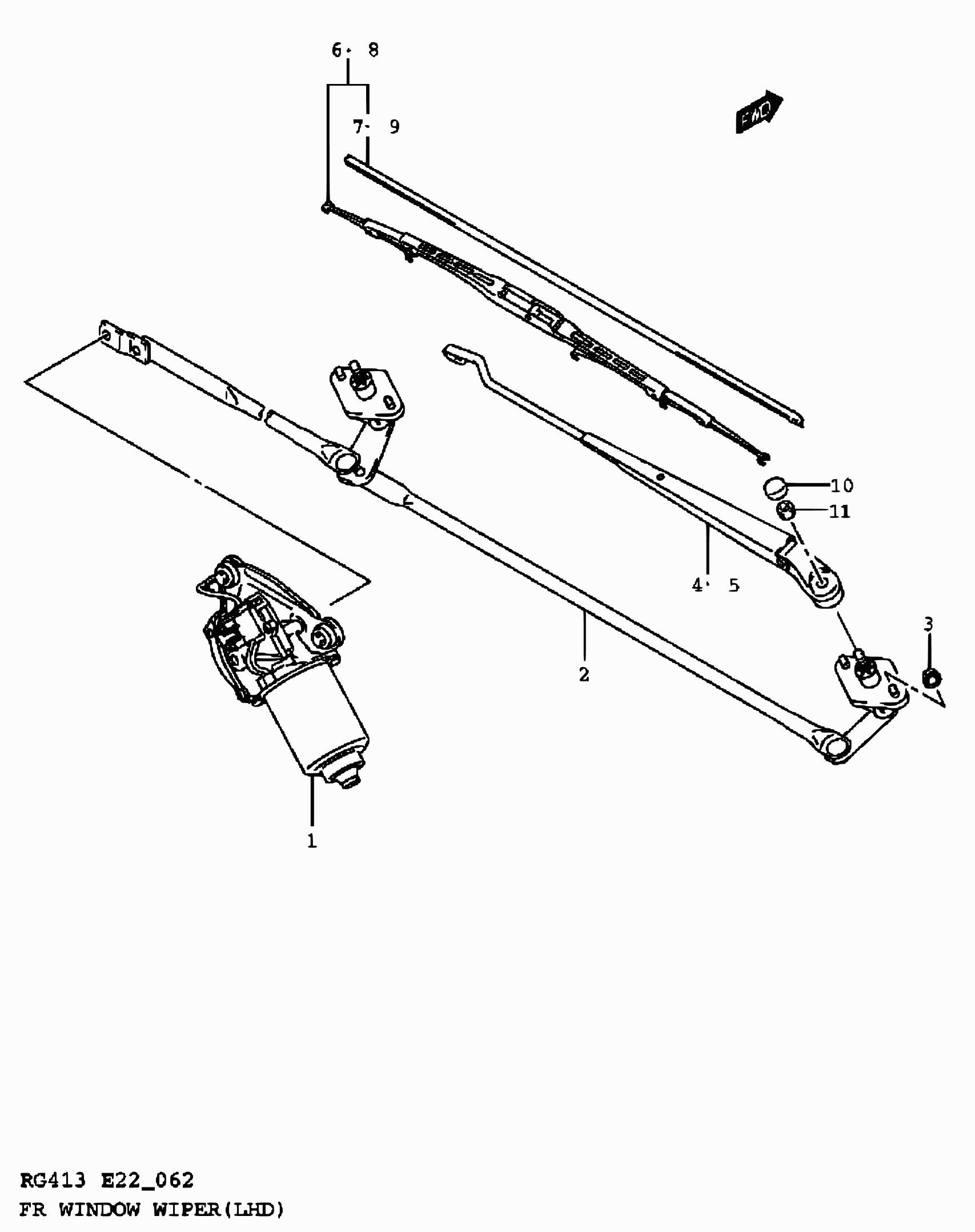 Suzuki 38340-65D01 - 62 - front window wiper (lhd): 1 pcs. autospares.lv