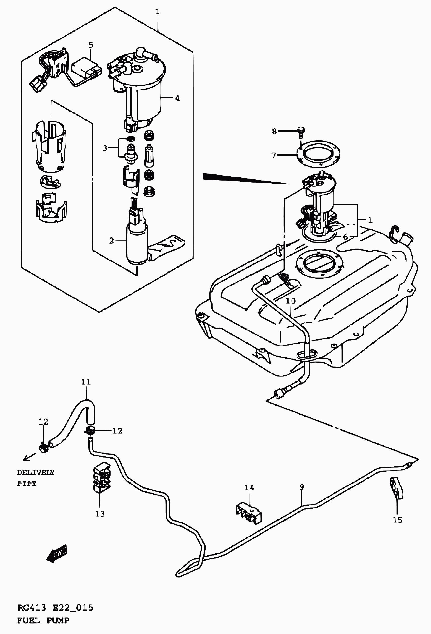 Suzuki 15110-65G00 - Fuel Pump autospares.lv