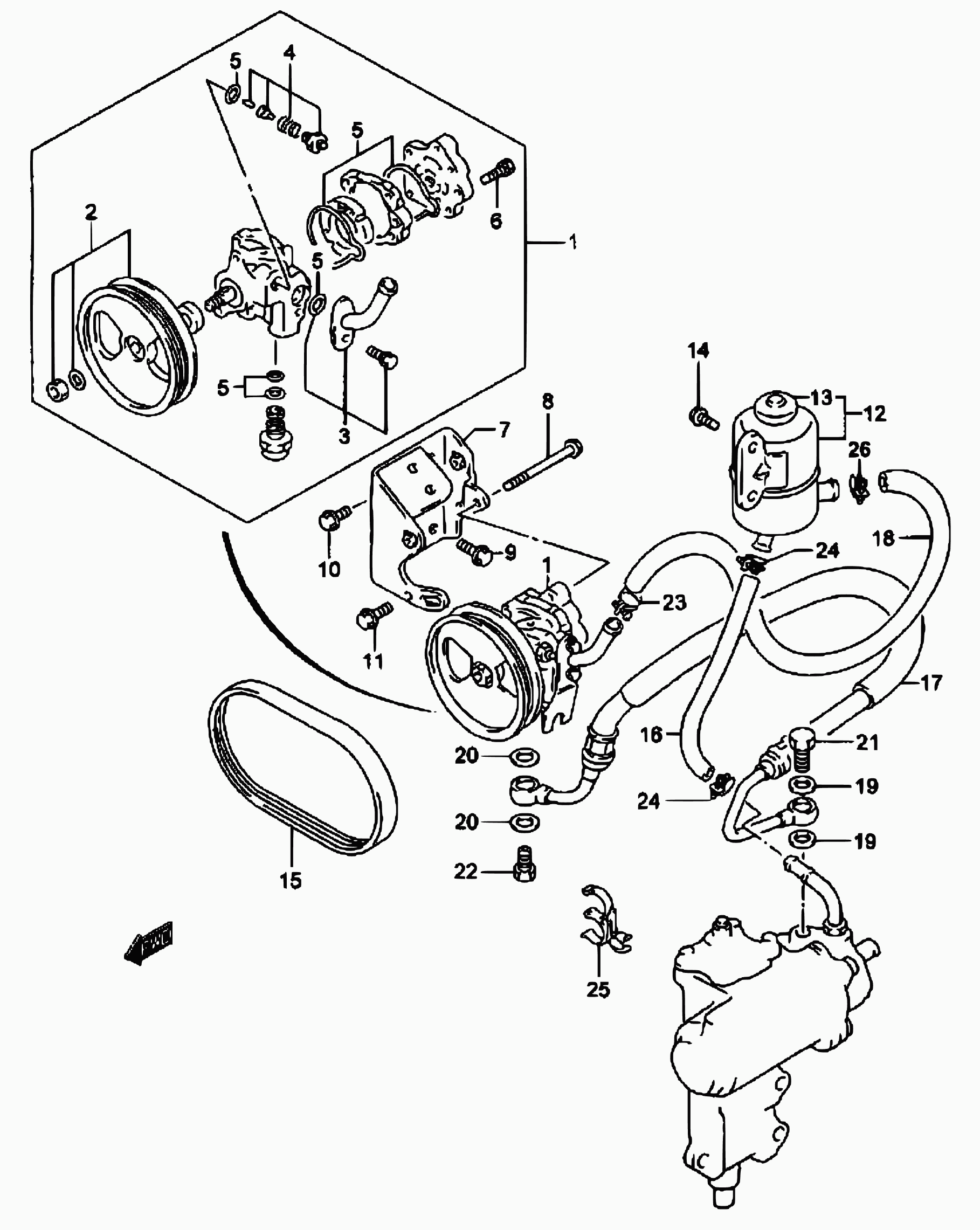 Suzuki 17521-85C01 - 62 - power steering pump: 1 pcs. autospares.lv