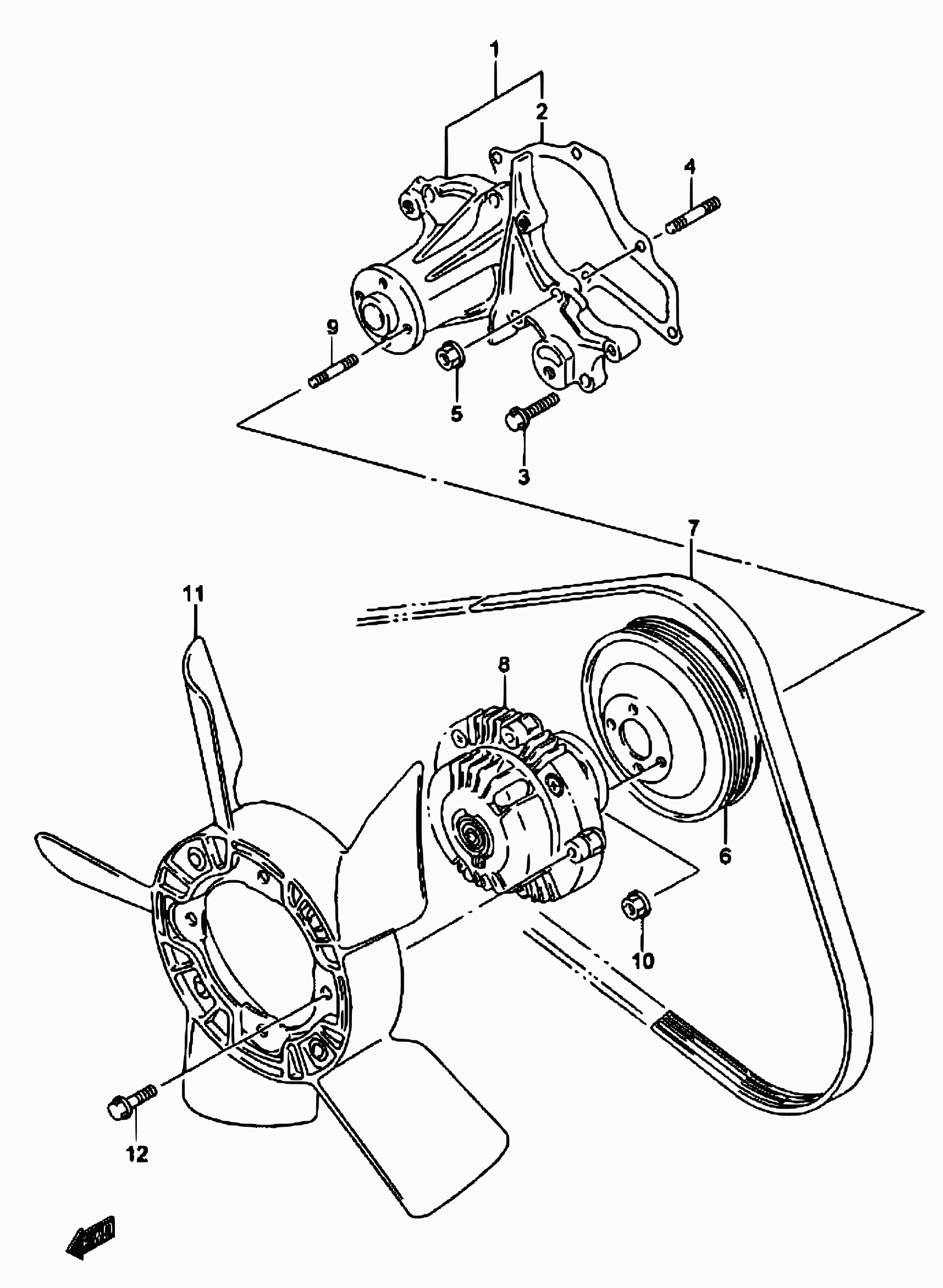 Bedford 17400-61820 - 18 - water pump: 1 pcs. autospares.lv