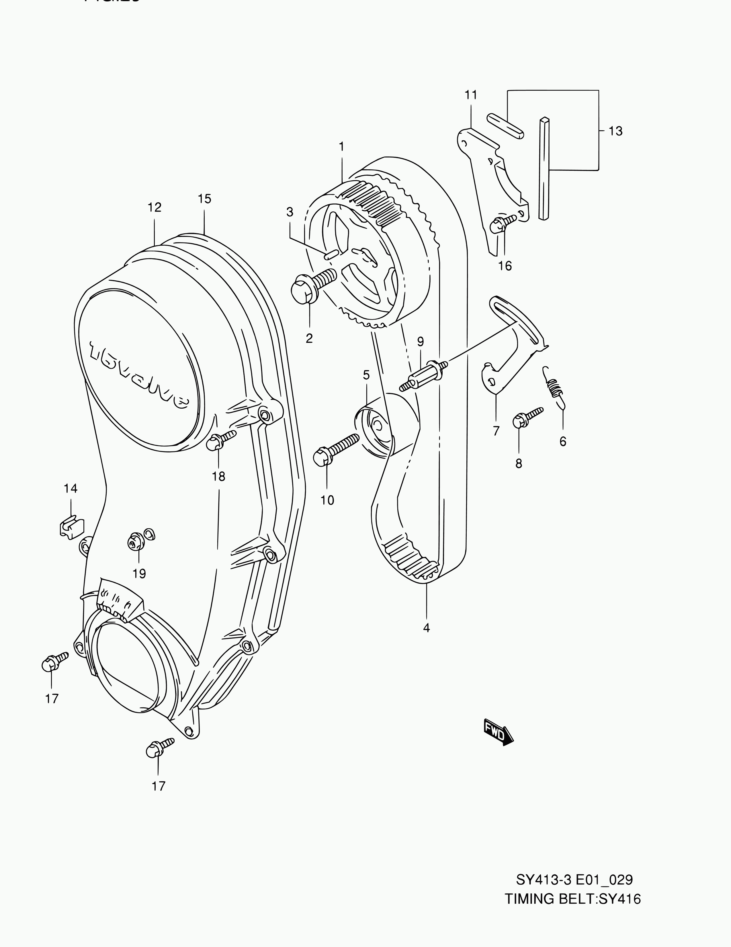 Maruti 12761-71C00 - 29 - timing belt (sy416): 1 pcs. autospares.lv