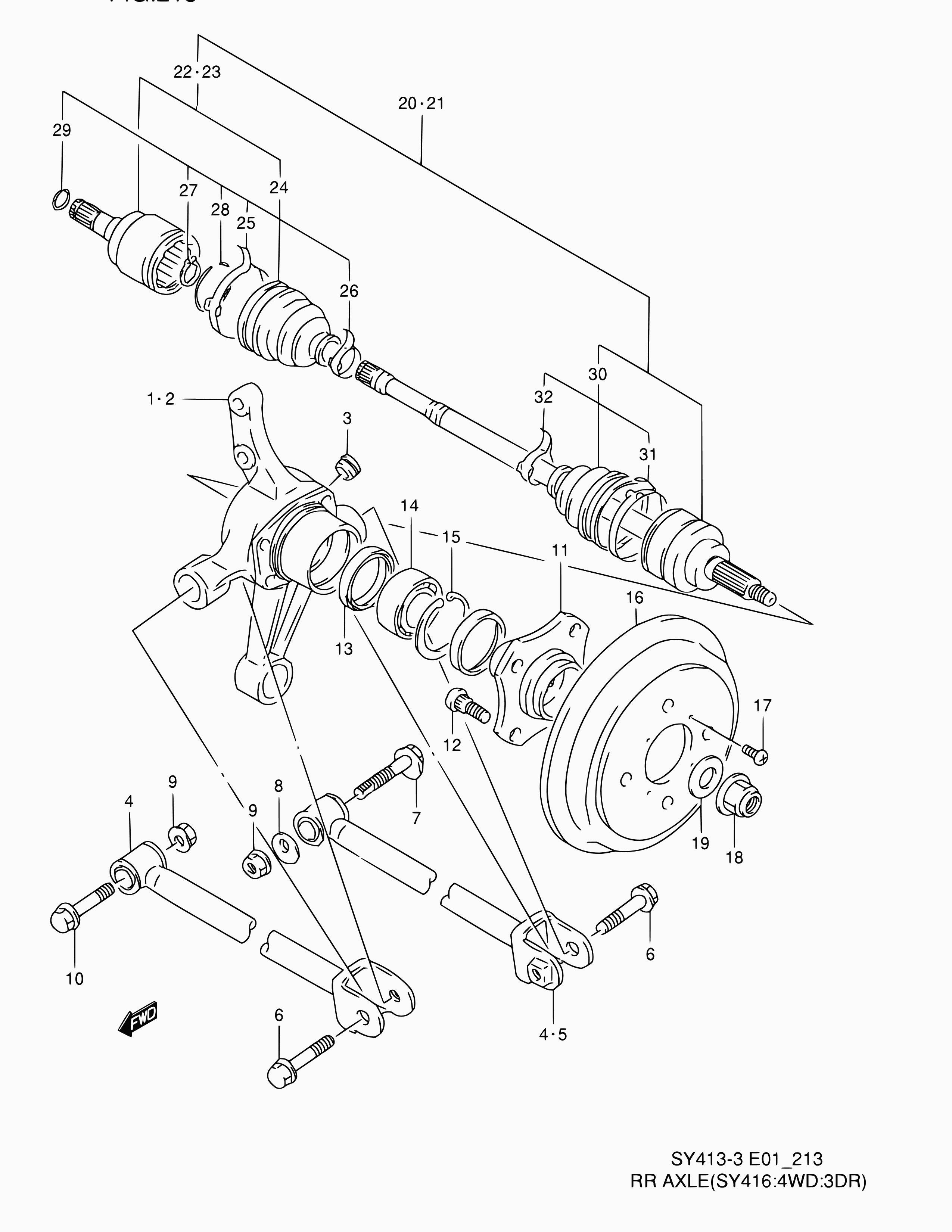 Suzuki 08331-41626 - 213 - rear axle (sy416:4wd:3dr,4dr): 2 pcs. autospares.lv