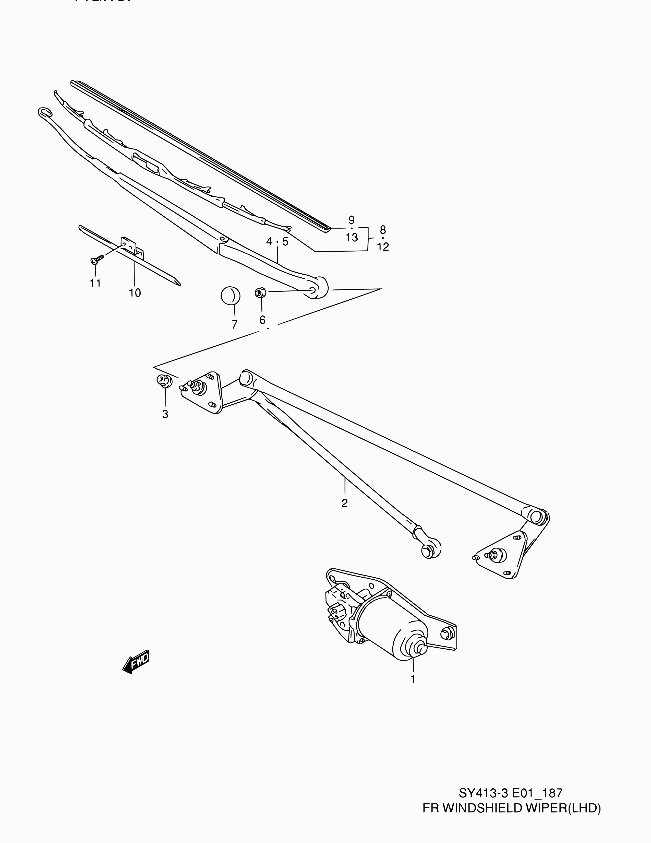 Suzuki 38340-60G20 - 187 - fr windshield wiper (lhd): 1 pcs. autospares.lv