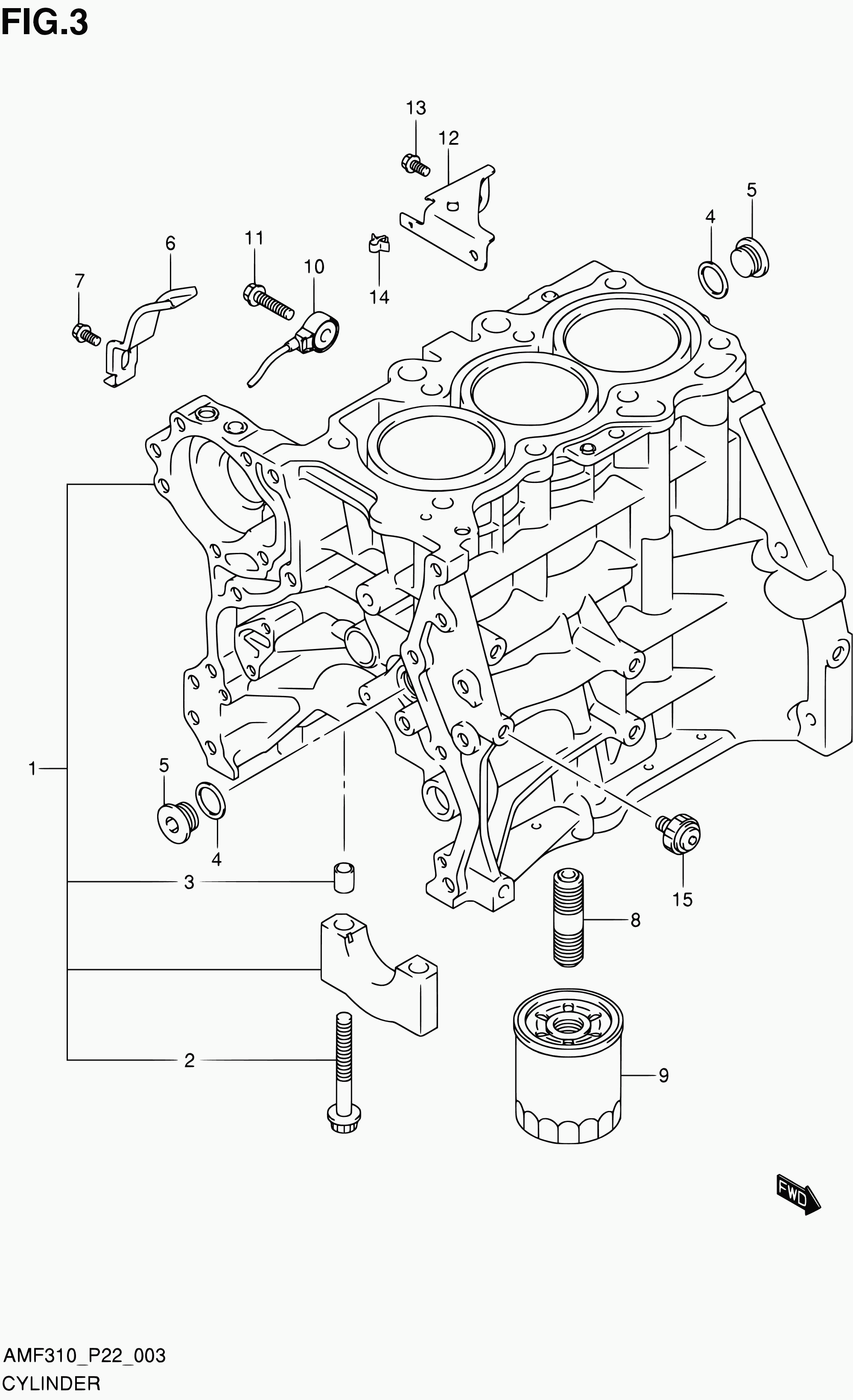 Maruti 16510M68K00 - 3 - cylinder: 1 pcs. autospares.lv