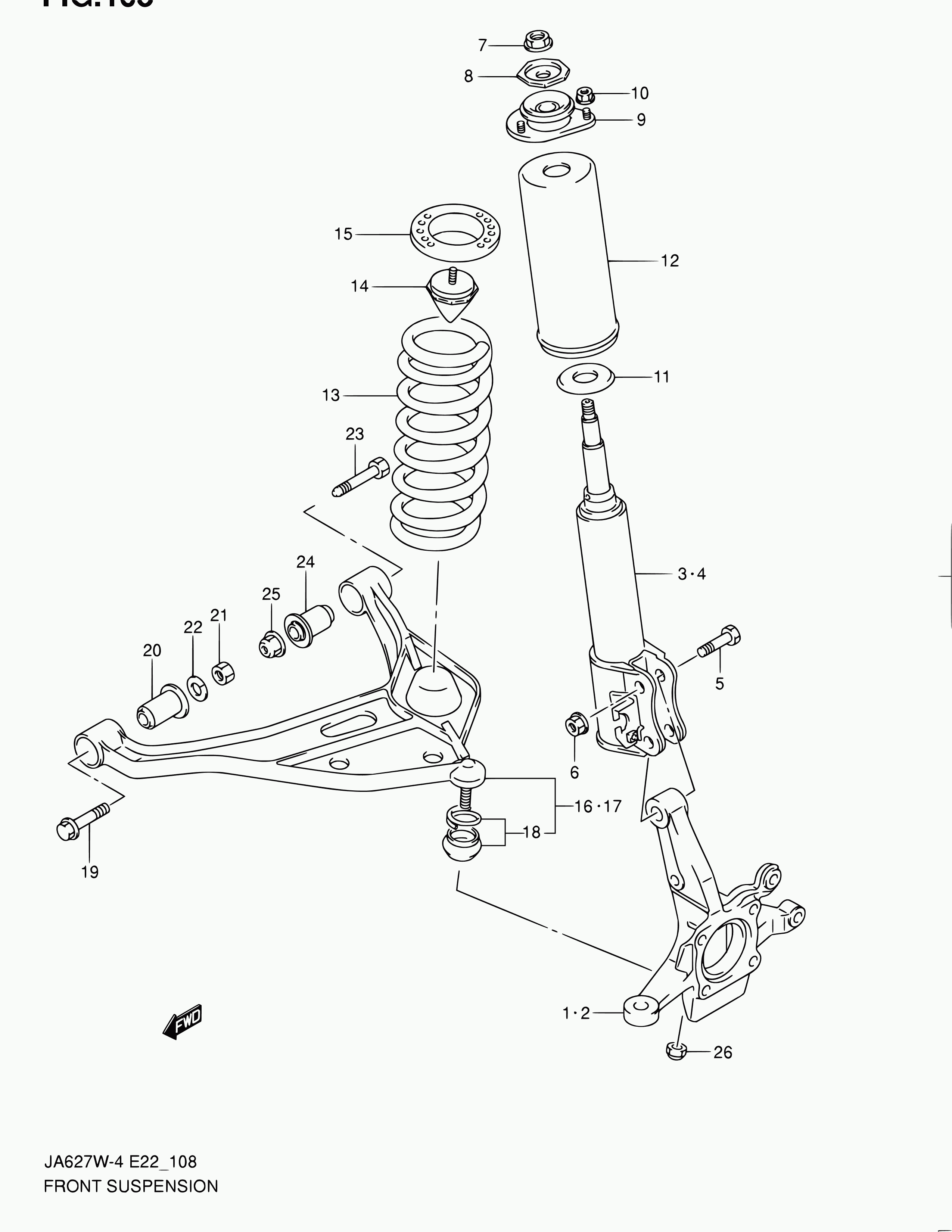 Bedford 41602-54J00 - 108 - front suspension: 1 pcs. autospares.lv