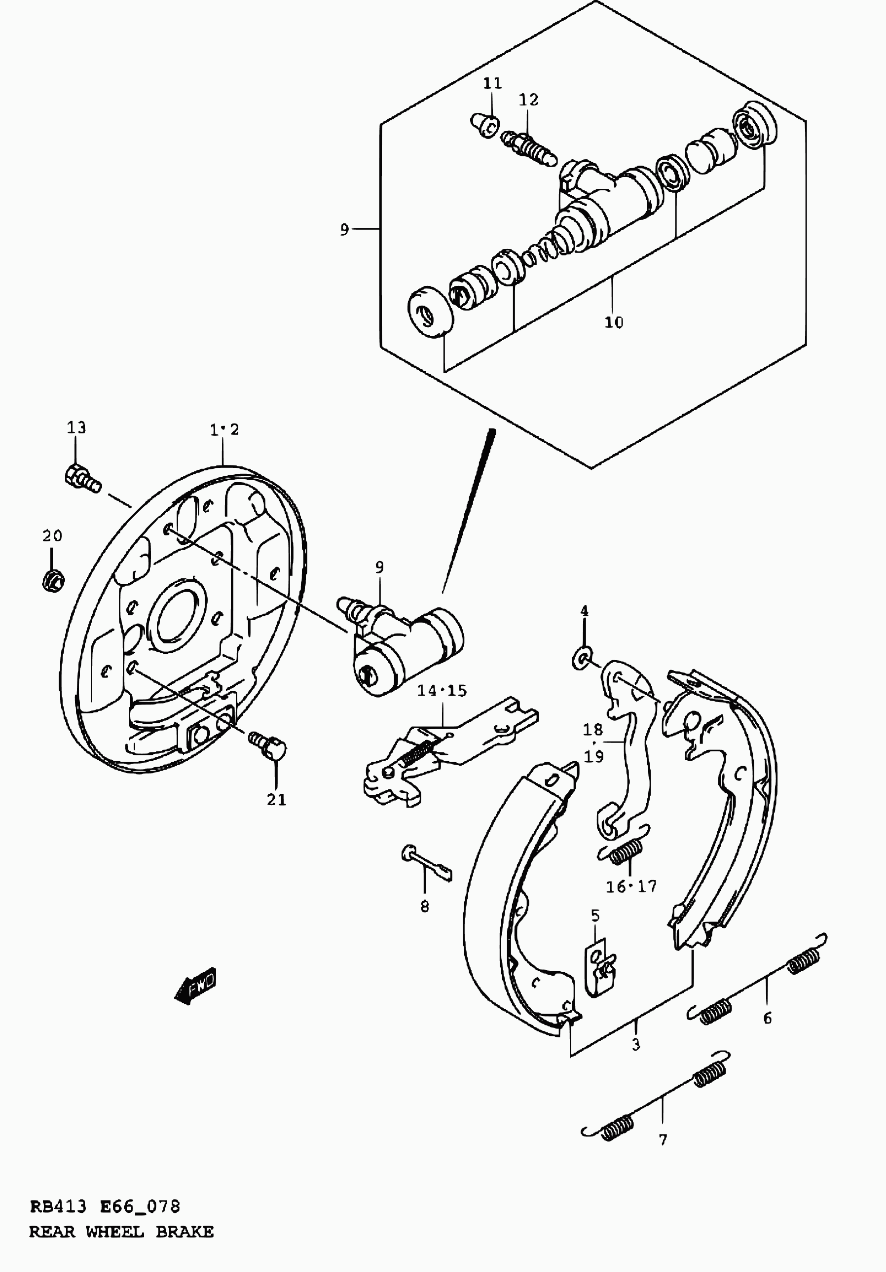 Bedford 53200-76G10 - 78 - rear wheel brake: 1 pcs. autospares.lv