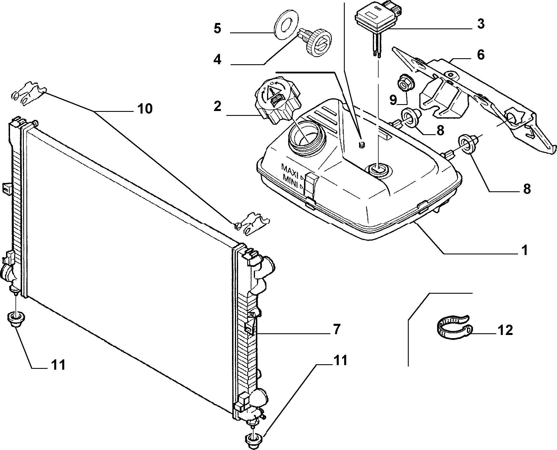 CITROËN/PEUGEOT 1489463080 - Radiator and piping (var.: 1/rev.: 0): 01 pcs. autospares.lv