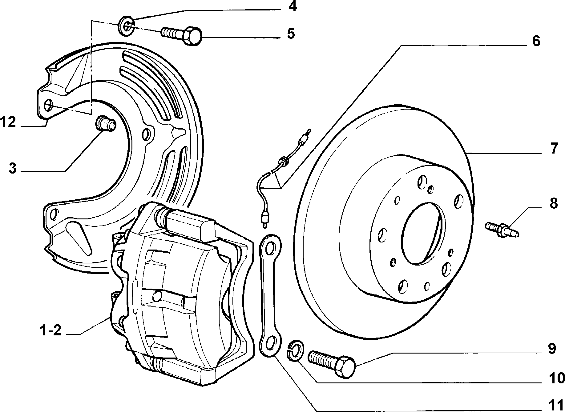 FIAT 71740116 - Front wheel brakes (var.: 1/rev.: 0): 02 pcs. autospares.lv