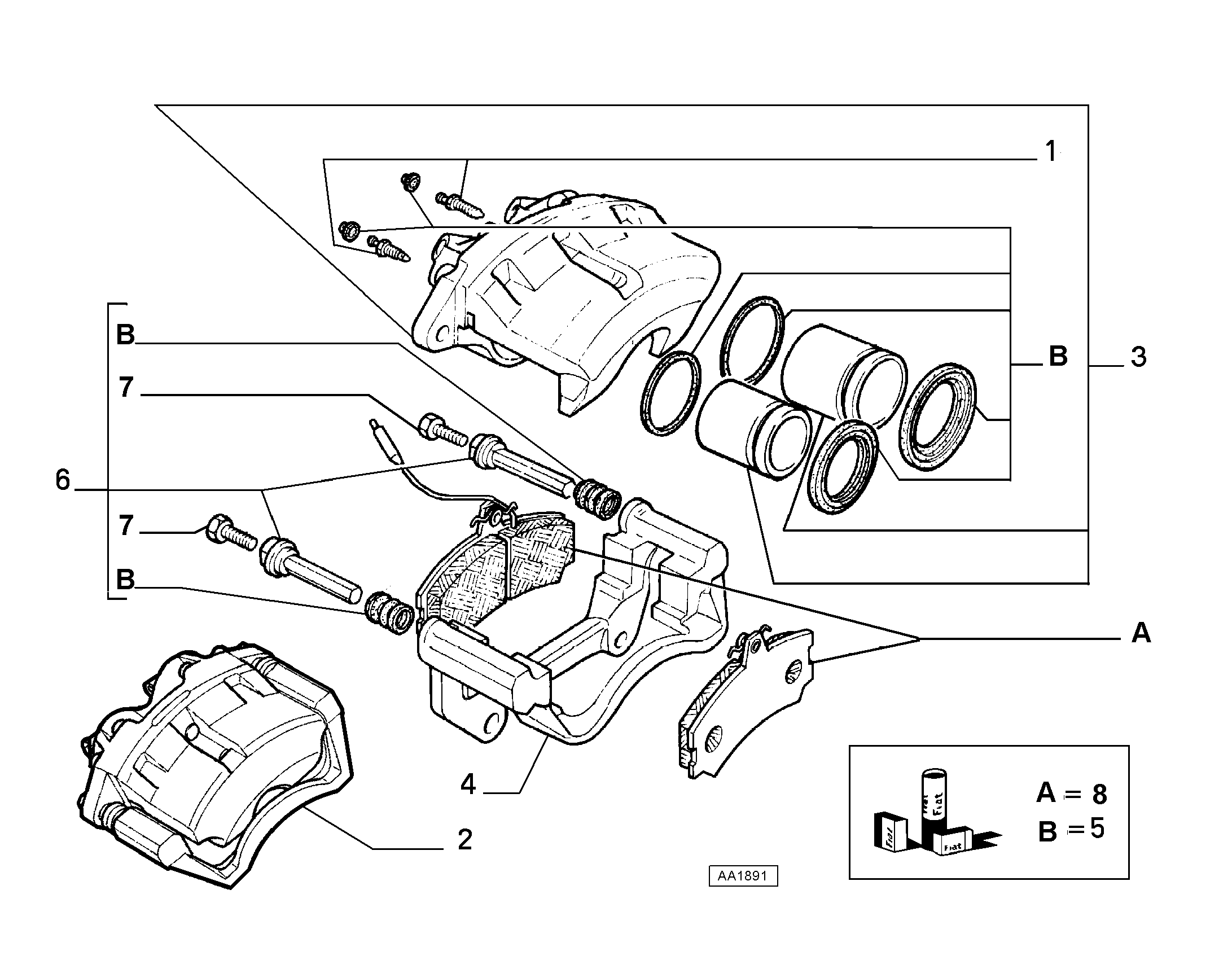 CITROËN 9945810 - 1305126080 - front caliper rh (var.: 1/rev.: 0), (pnc:7; №1): 01 pcs. autospares.lv