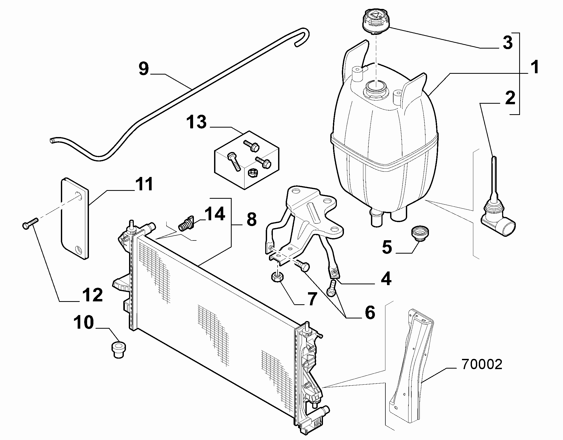 CITROËN 1340359080 - Radiator and piping (var.: 1/rev.: 0): 1 pcs. autospares.lv