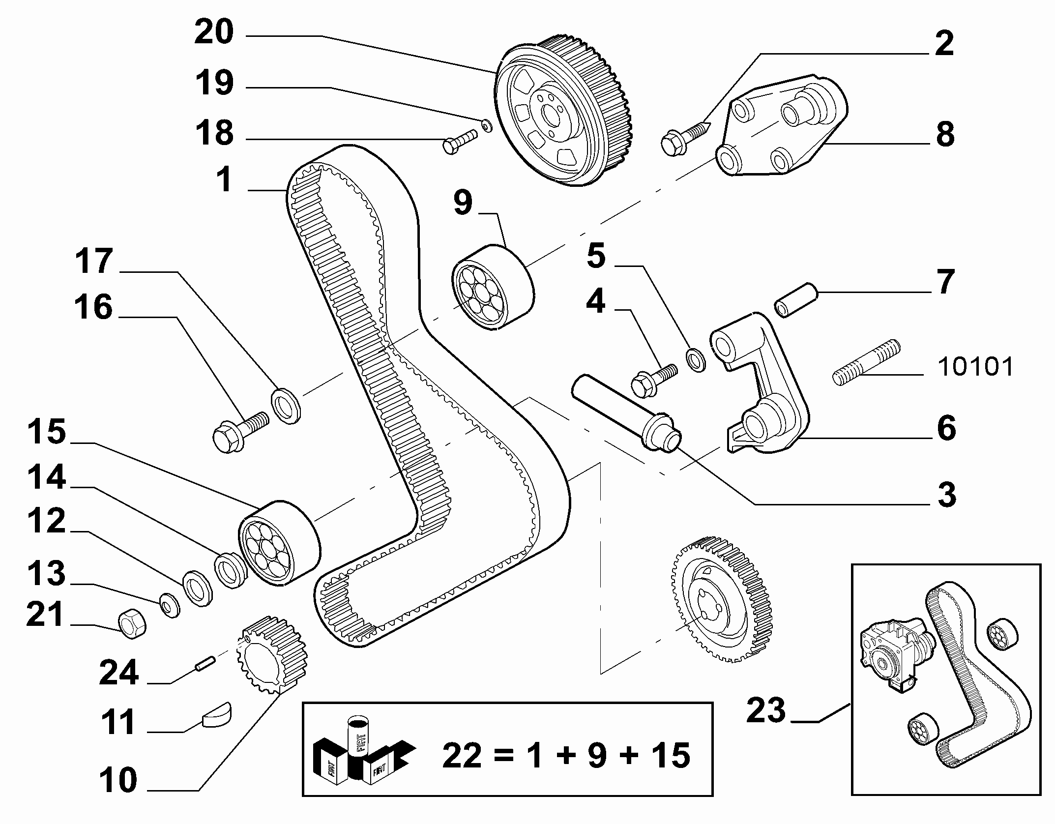 CITROËN 99456476 - Camshaft drive (var.: 2/rev.: 0): 01 pcs. autospares.lv