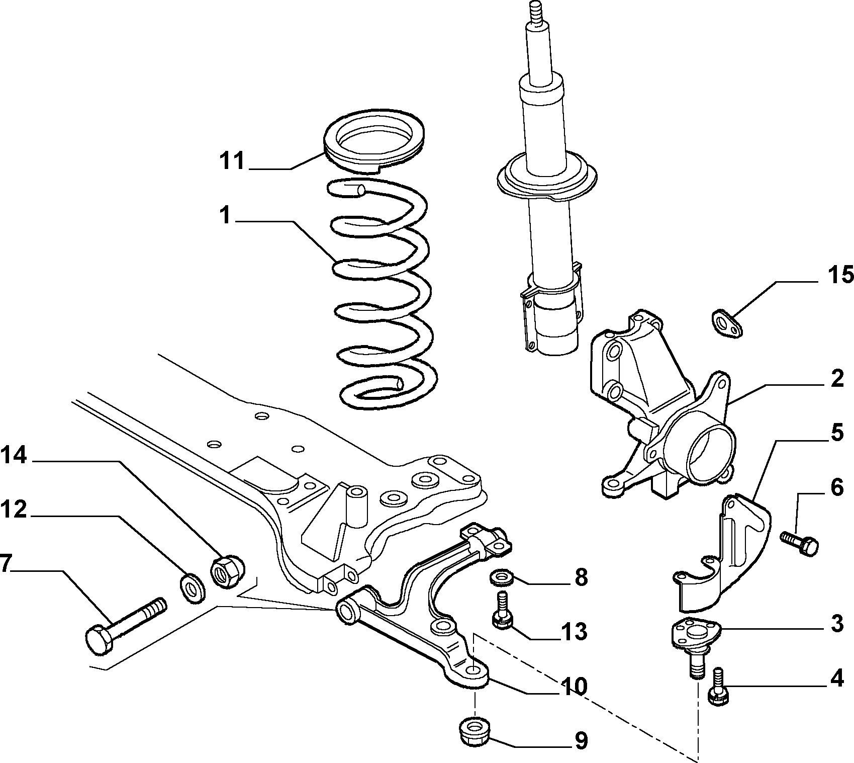 CITROËN/PEUGEOT 13 31 640 080 - Front suspension (var.: 1/rev.: 0): 02 pcs. autospares.lv