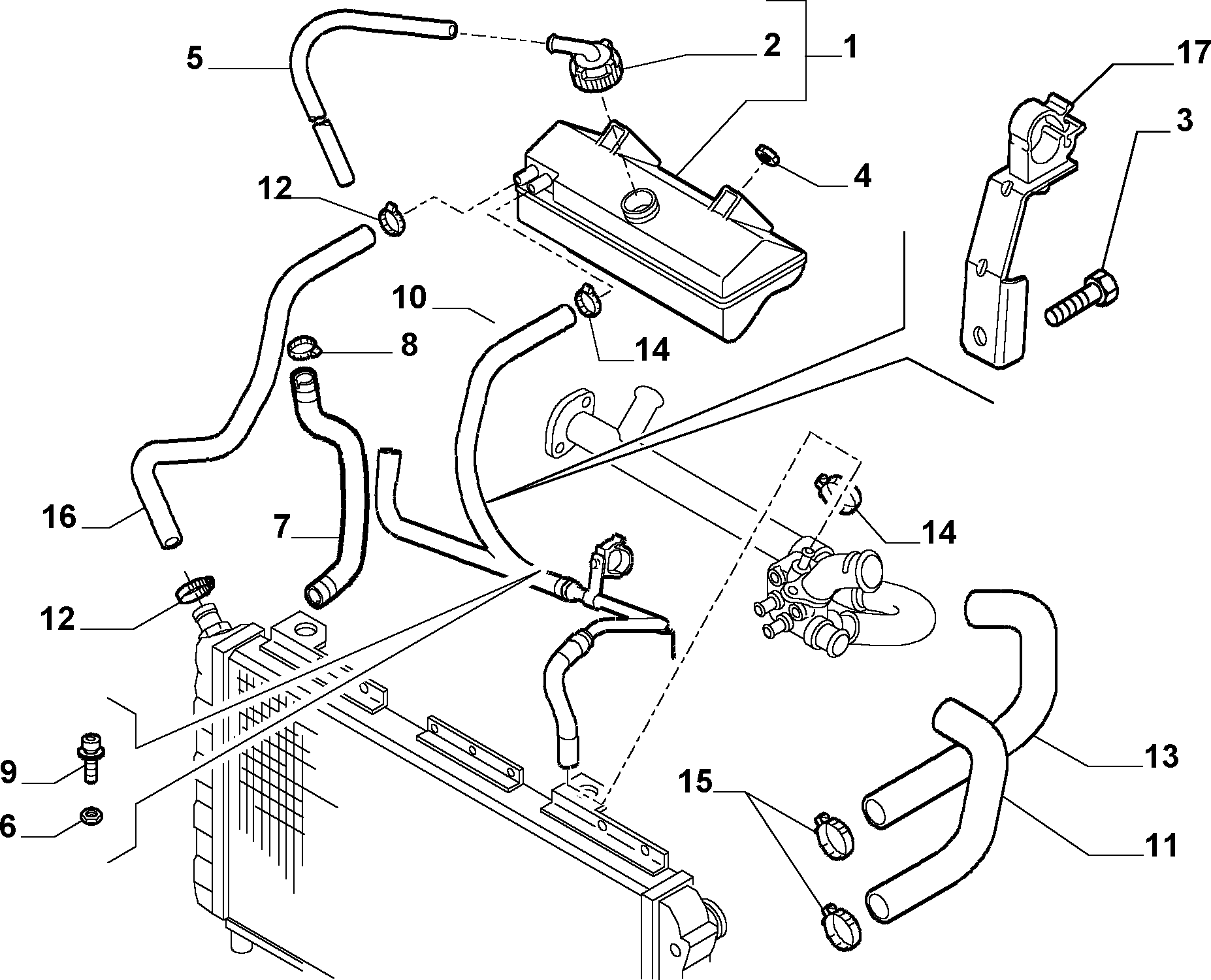 Alfa Romeo 1341182080 - Radiator and piping (var.: 2/rev.: 0): 01 pcs. autospares.lv