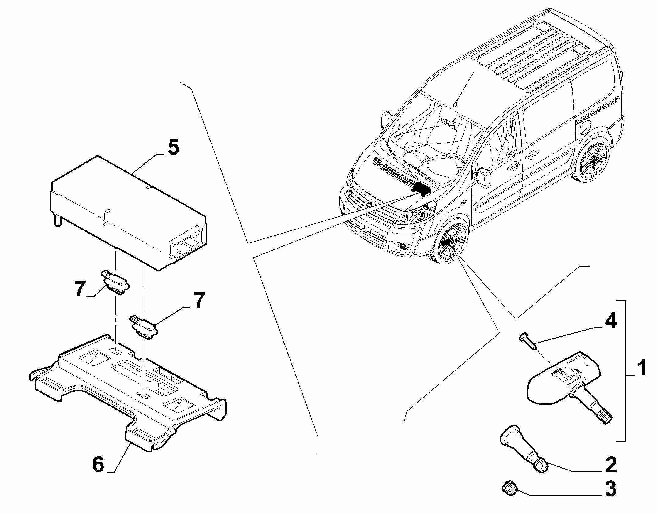 CITROËN 9808859080 - Wheel Sensor, tyre pressure control system autospares.lv