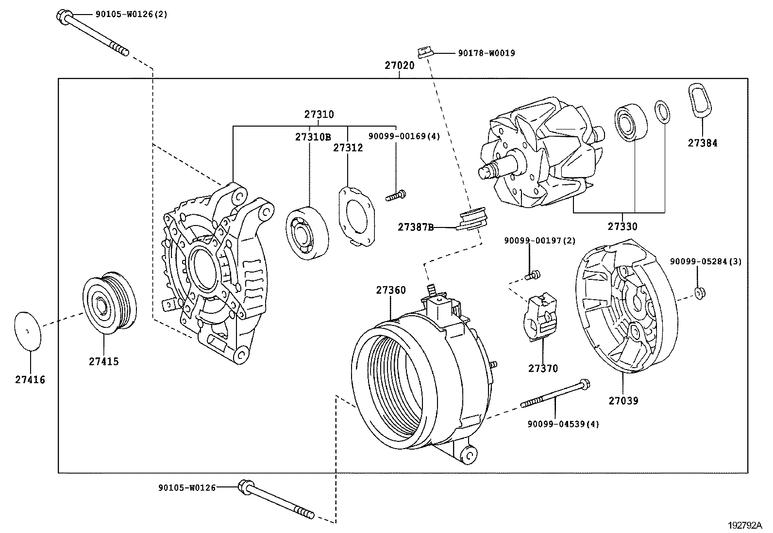 LEXUS 27415-26010 - Alternator: 01 pcs. autospares.lv