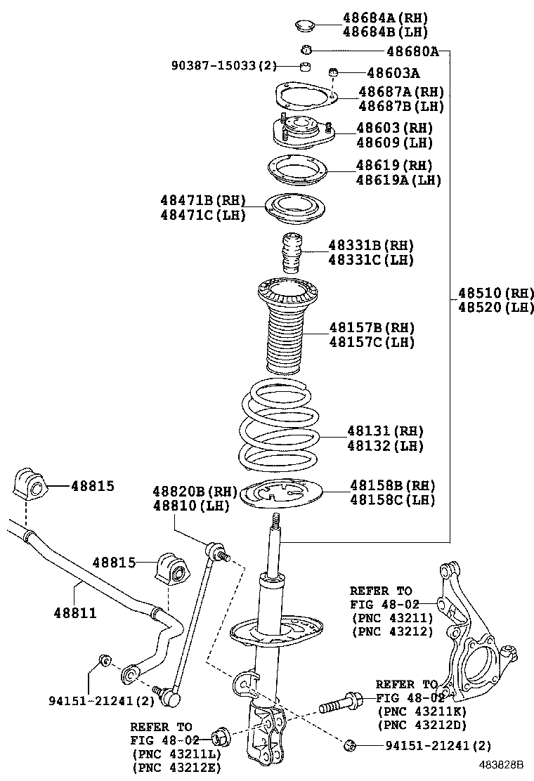 TOYOTA 4851080645 - Front spring & shock absorber: 01 pcs. autospares.lv