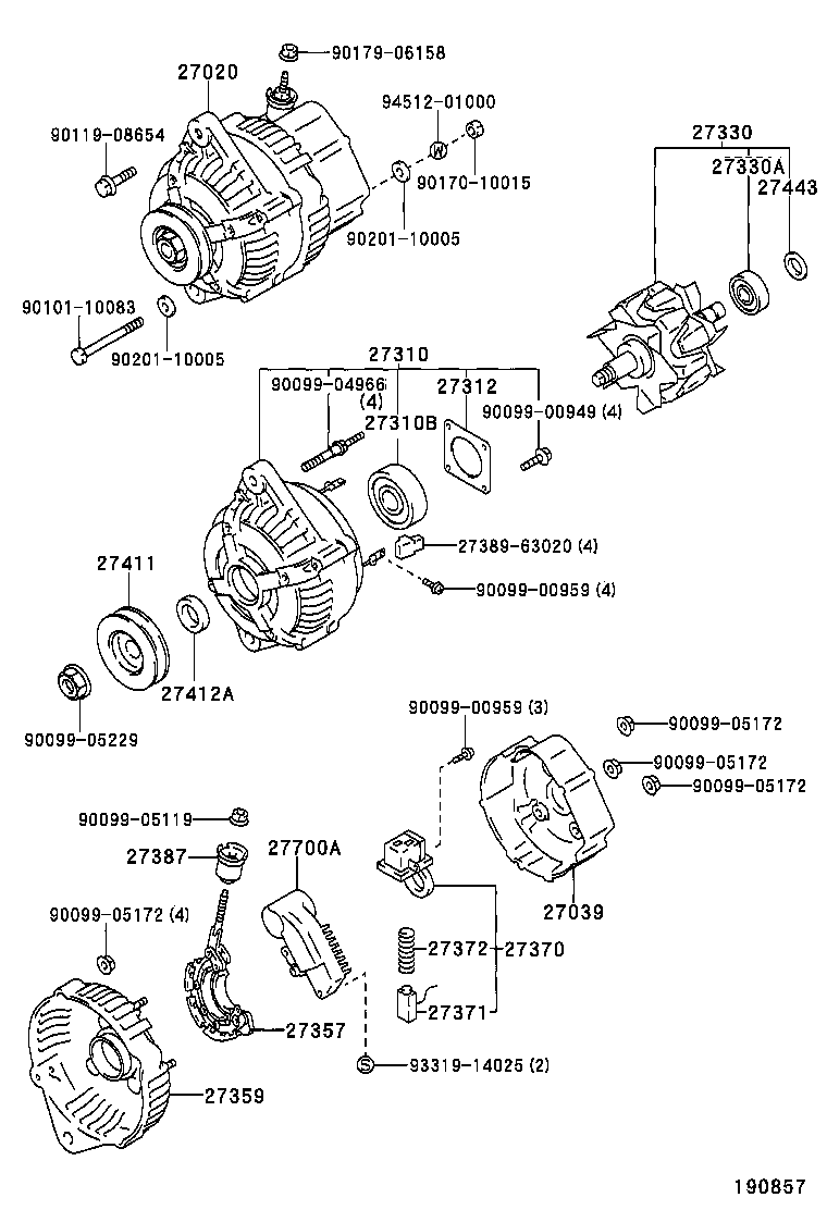 TOYOTA 27700-35040 - Alternator: 01 pcs. autospares.lv