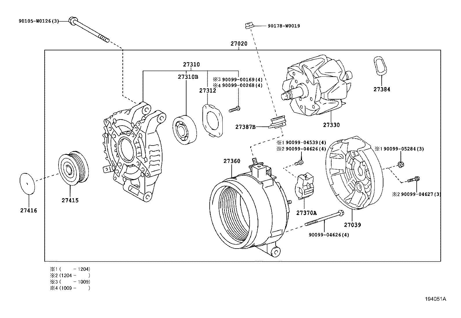 LEXUS 27060-0R070 - Alternator: 01 pcs. autospares.lv