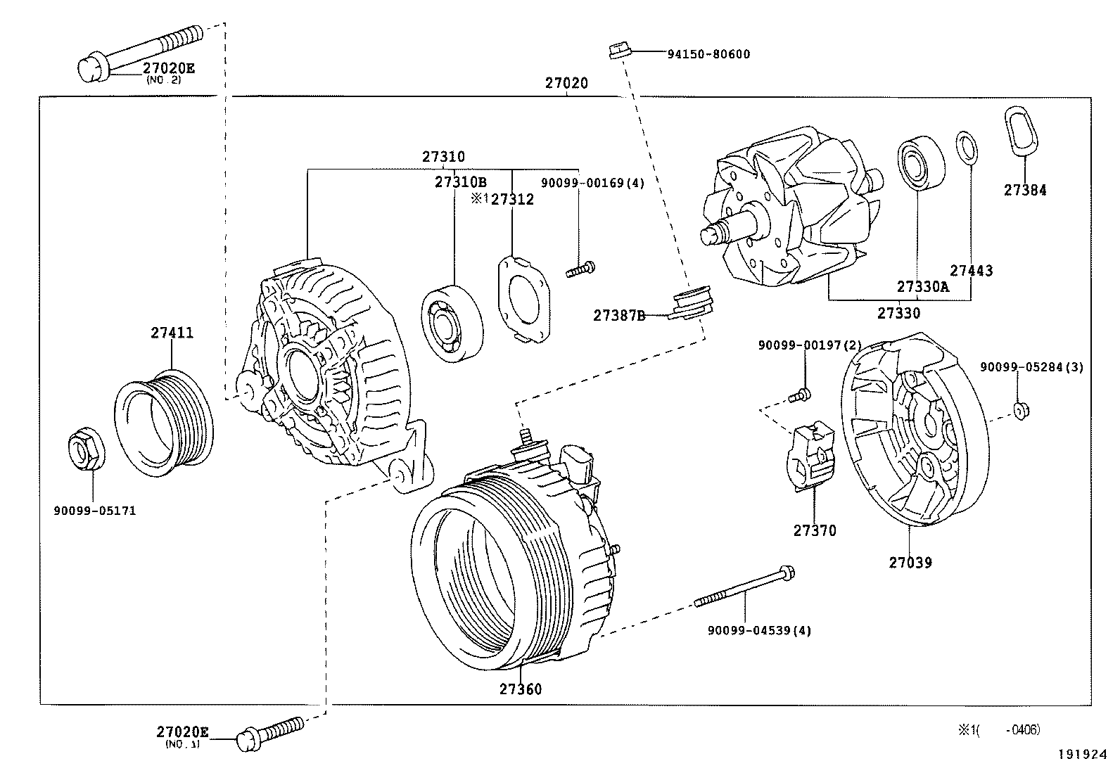 TOYOTA 27060-20210 - Alternator: 01 pcs. autospares.lv