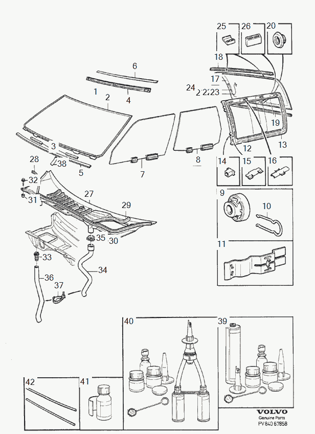 BMW 1 161 693 - Windscreen, rear window and door windows windscreen drainage 199: 1.00 pcs. autospares.lv