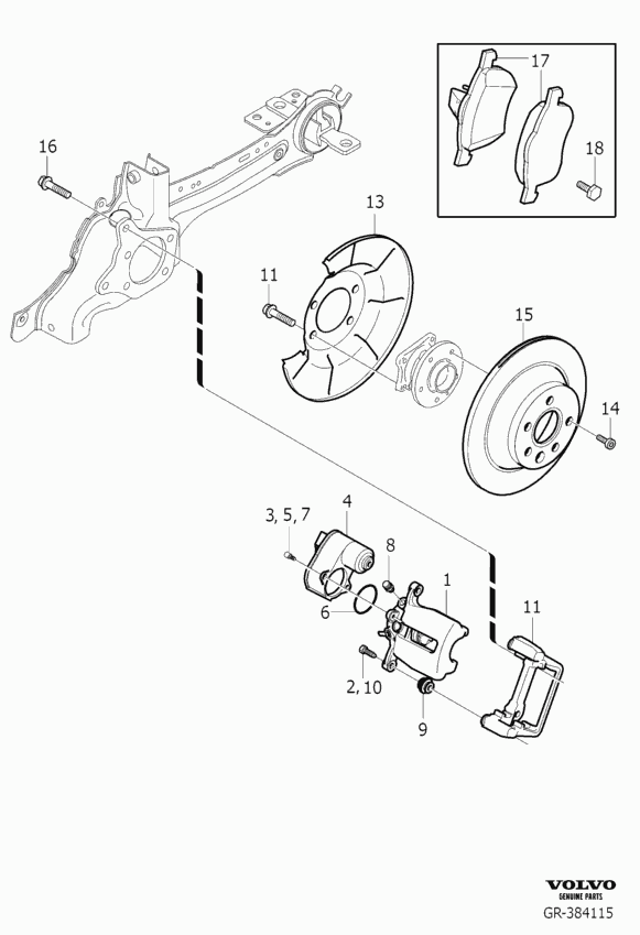 Volvo 30794554 - Rear wheel brake: 1.00 pcs. autospares.lv