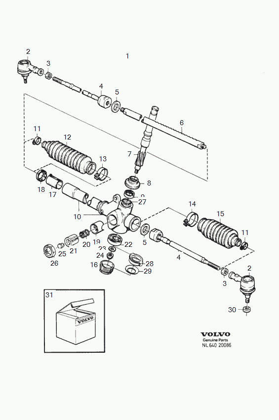 SAAB 3480012 - Steering gear 1992- l.h.d: 2.00 pcs. autospares.lv