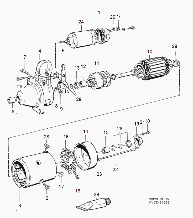 Volvo 1367374 - Starter motor: 1.00 pcs. autospares.lv