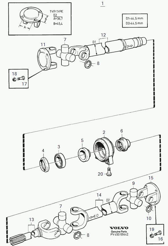 VOLVO 118006 - Propeller shaft centre bearing and mounting m47: 8.00 pcs. autospares.lv