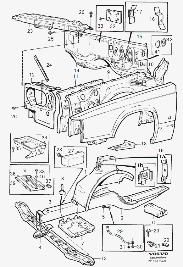 Volvo 1355059 - Body frame front section 1985: 1.00 pcs. autospares.lv