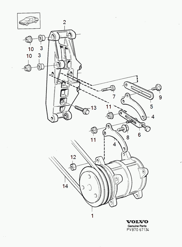 FORD 977731 - Compressor compressor mountings compressor drive 4cyl, exc b204: 1.00 pcs. autospares.lv