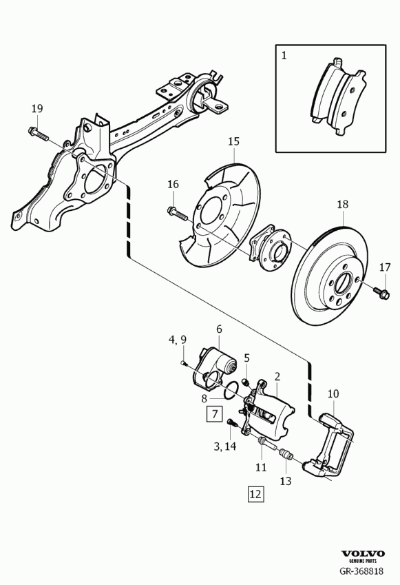 Volvo 36001383 - Rear wheel brake: 1.00 pcs. autospares.lv