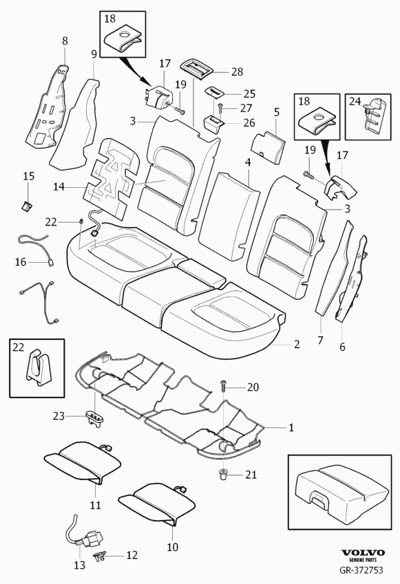 FORD 30780043 - Rear seat padding, panels: 1.00 pcs. autospares.lv