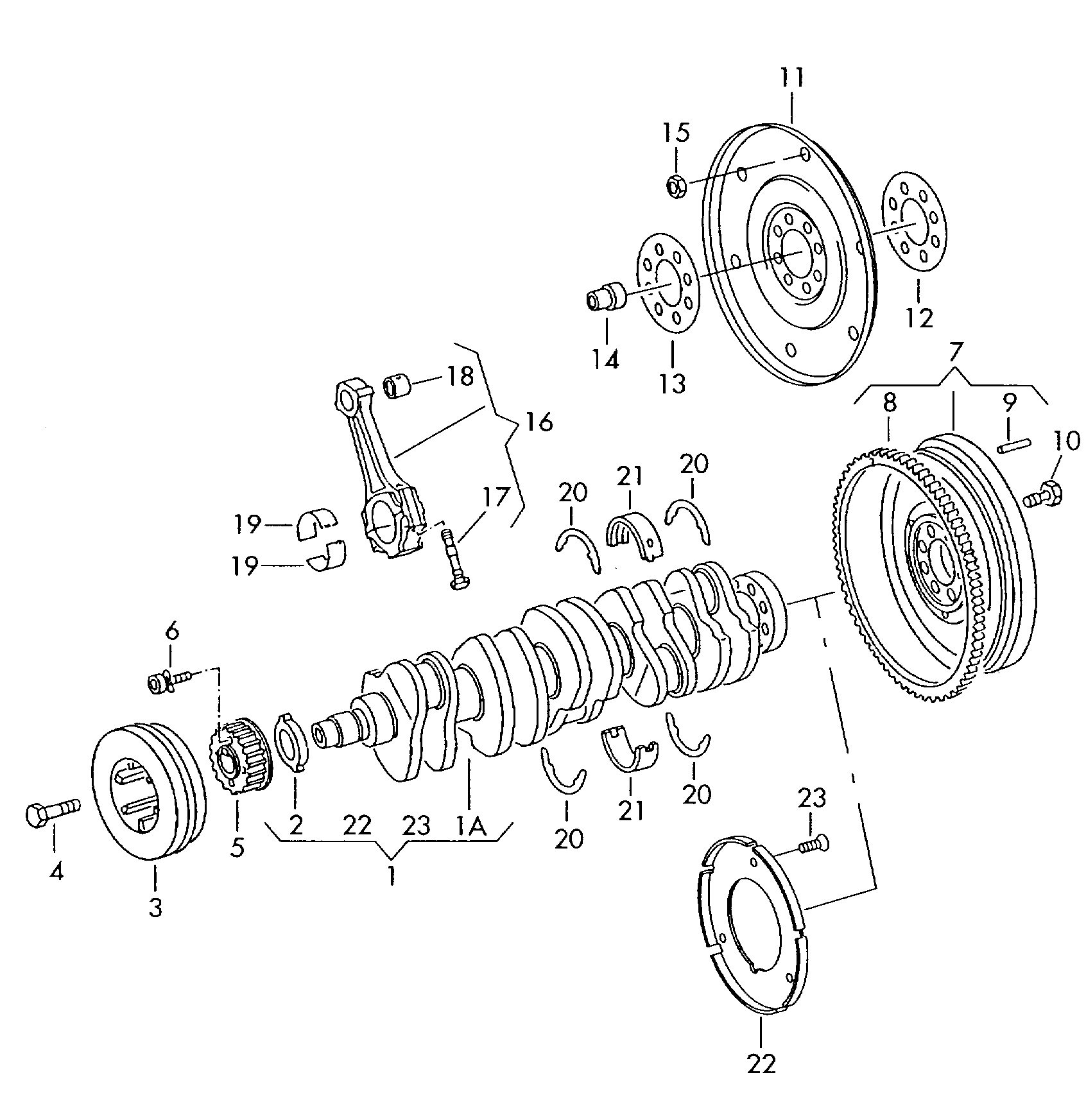 Volvo 074105264H - Crankshaft conrod bearings: 1 pcs. autospares.lv